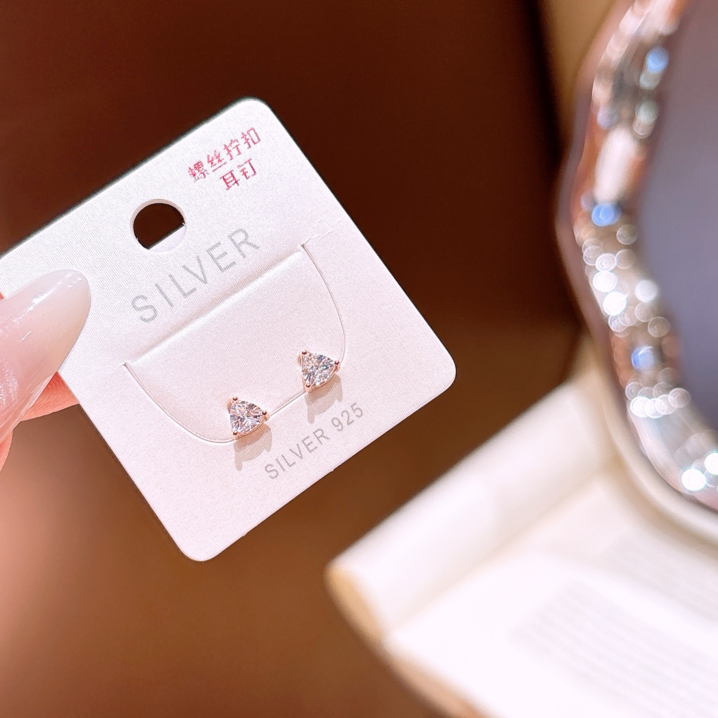 925 Silver Screw-back Studs Sweet Father's Day Gold