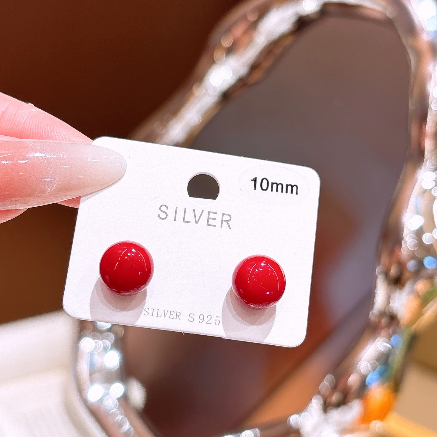 Solid Silver Earrings Artistic New Year Silver