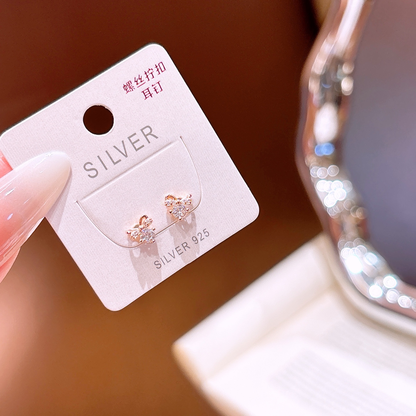 Hypoallergenic Silver Screw-back Studs Ins Style Spring Festival Gold