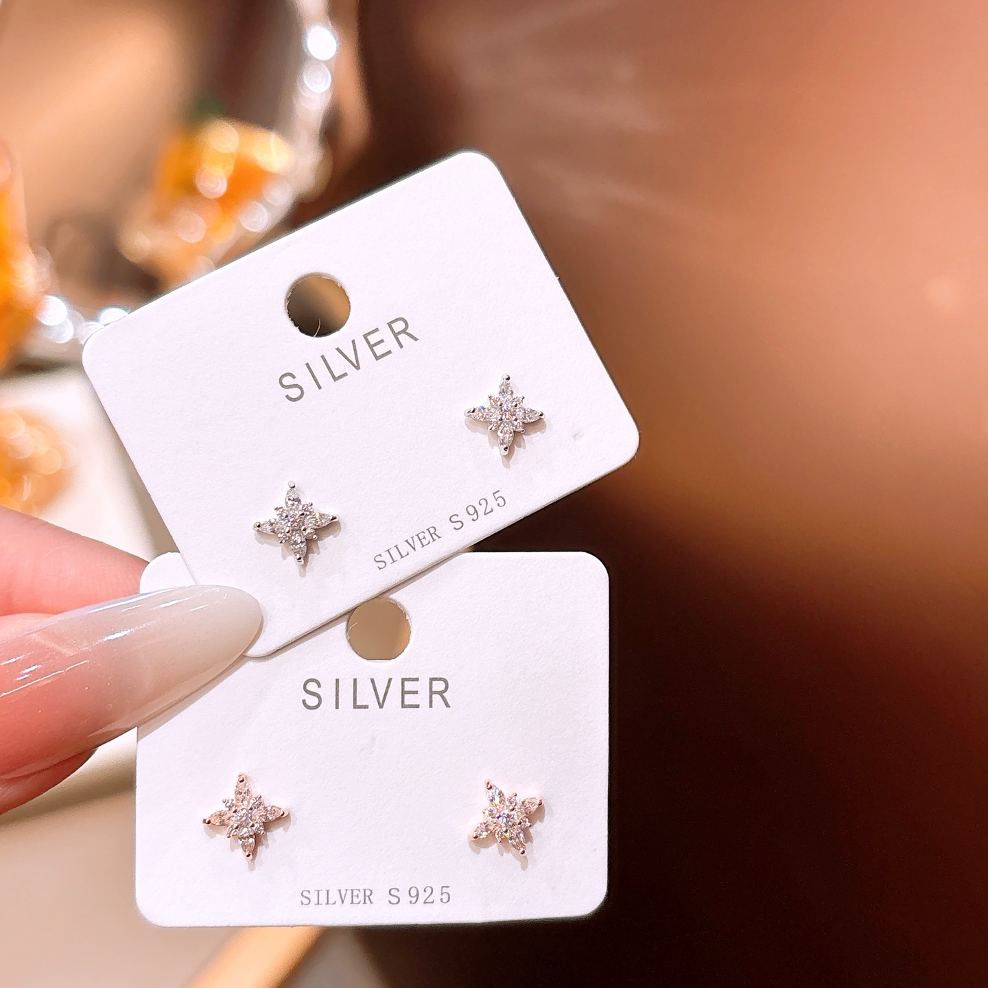 S925 Sterling Silver Earrings Ins Style Spring Festival Silver