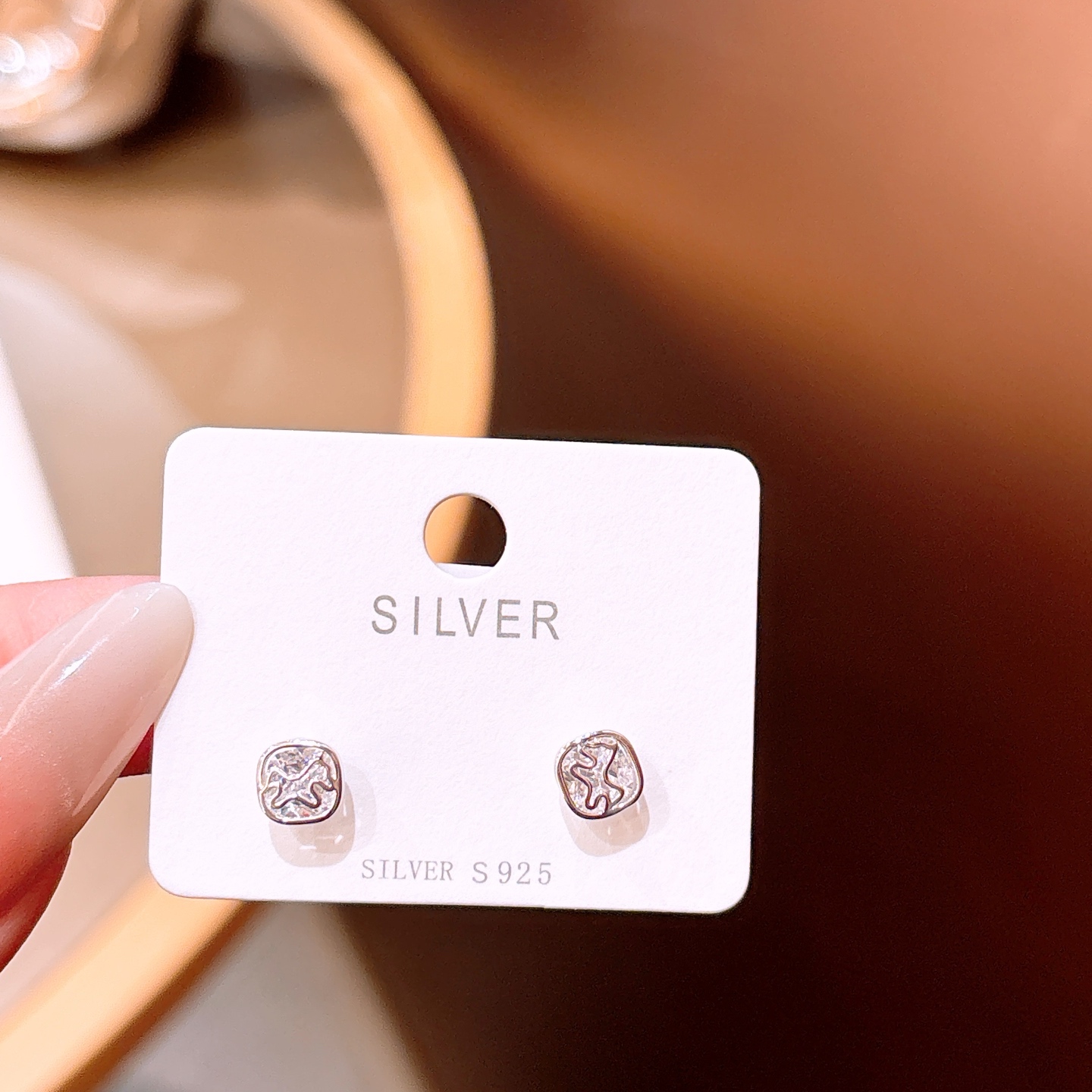 Nickel Free Silver Earrings Light Luxury Self-love Gold