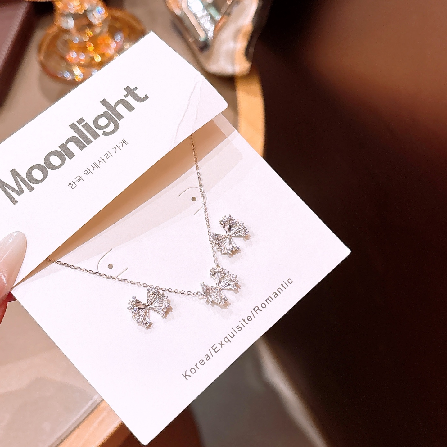 知性的ファインシルバーイヤリング＆ネックレスセットゴールド 先生の日