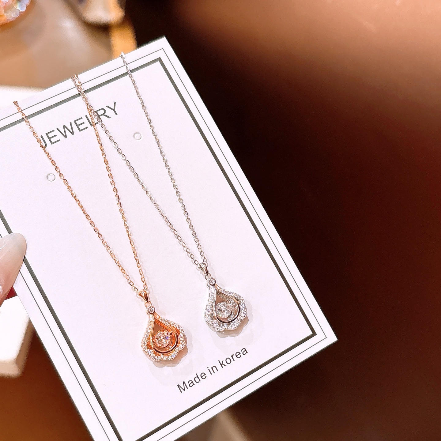 925 Silver Necklace French New Year Gold