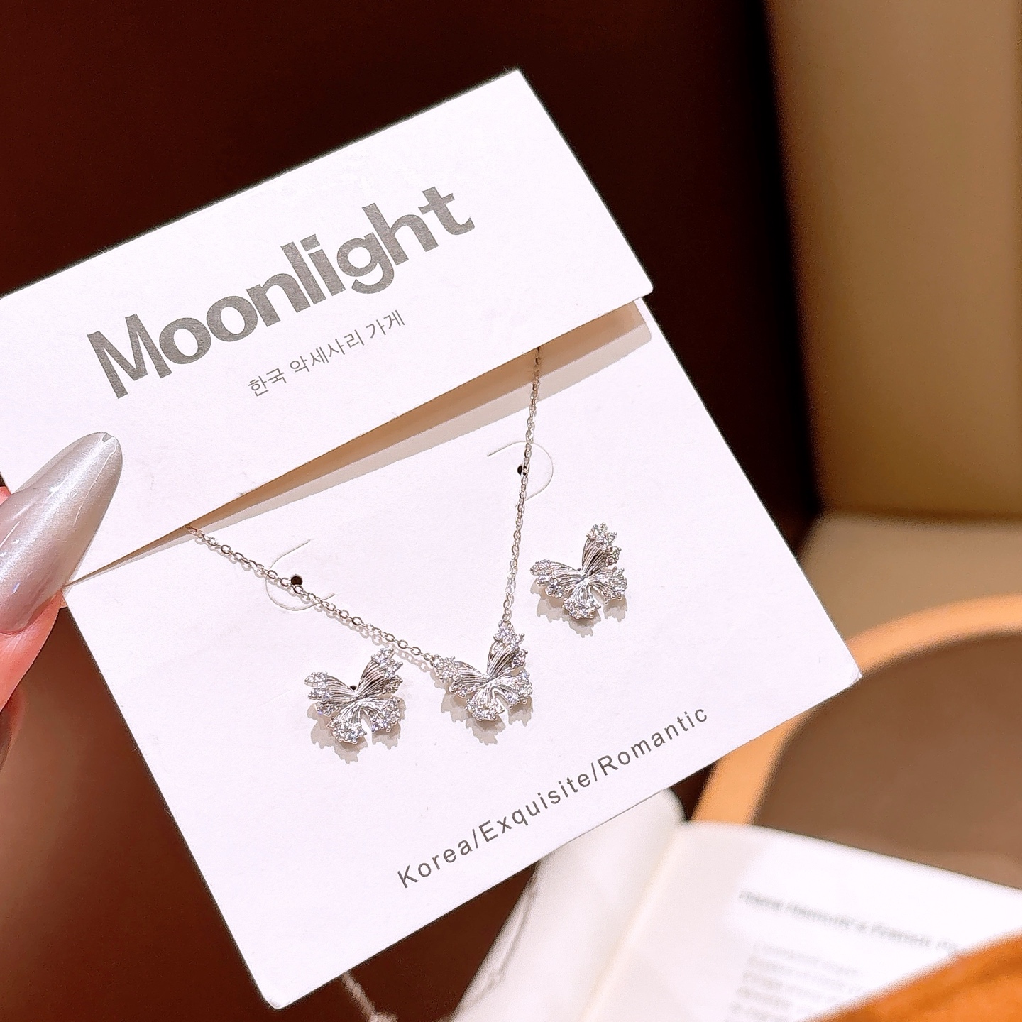 ファッションファインシルバーイヤリング＆ネックレスセットゴールド クリスマス