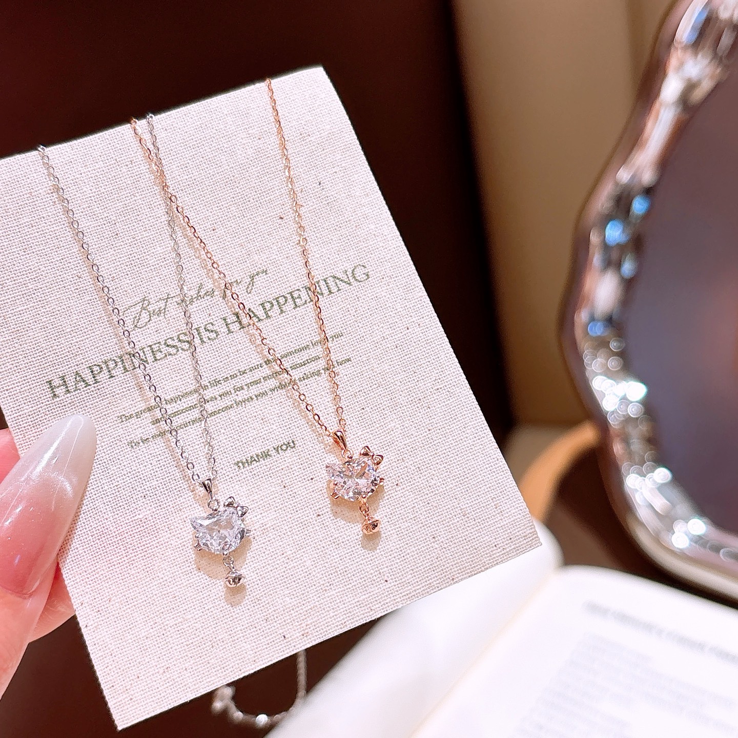 Hypoallergenic Silver Necklace Forest Bestie Gift Silver