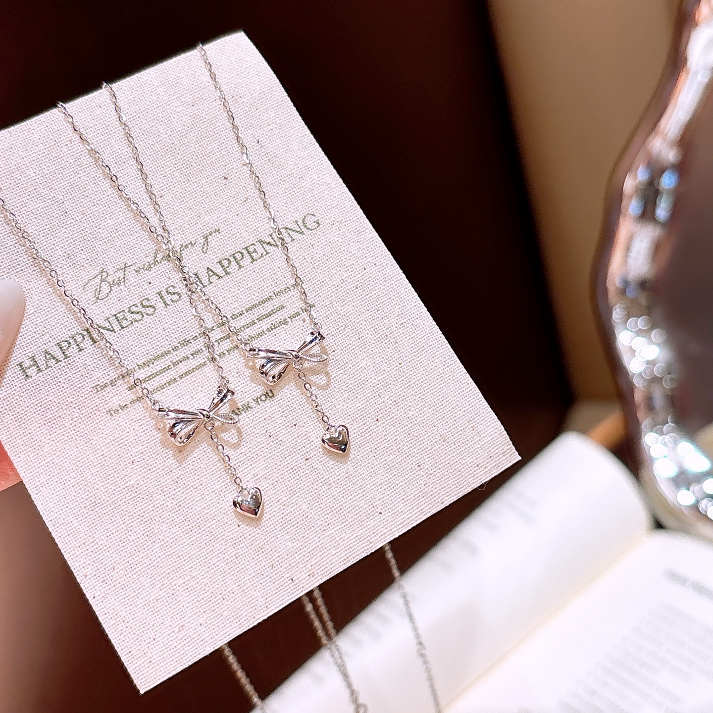 Massivsilber Kette Instagram-Stil Verlobung Gold