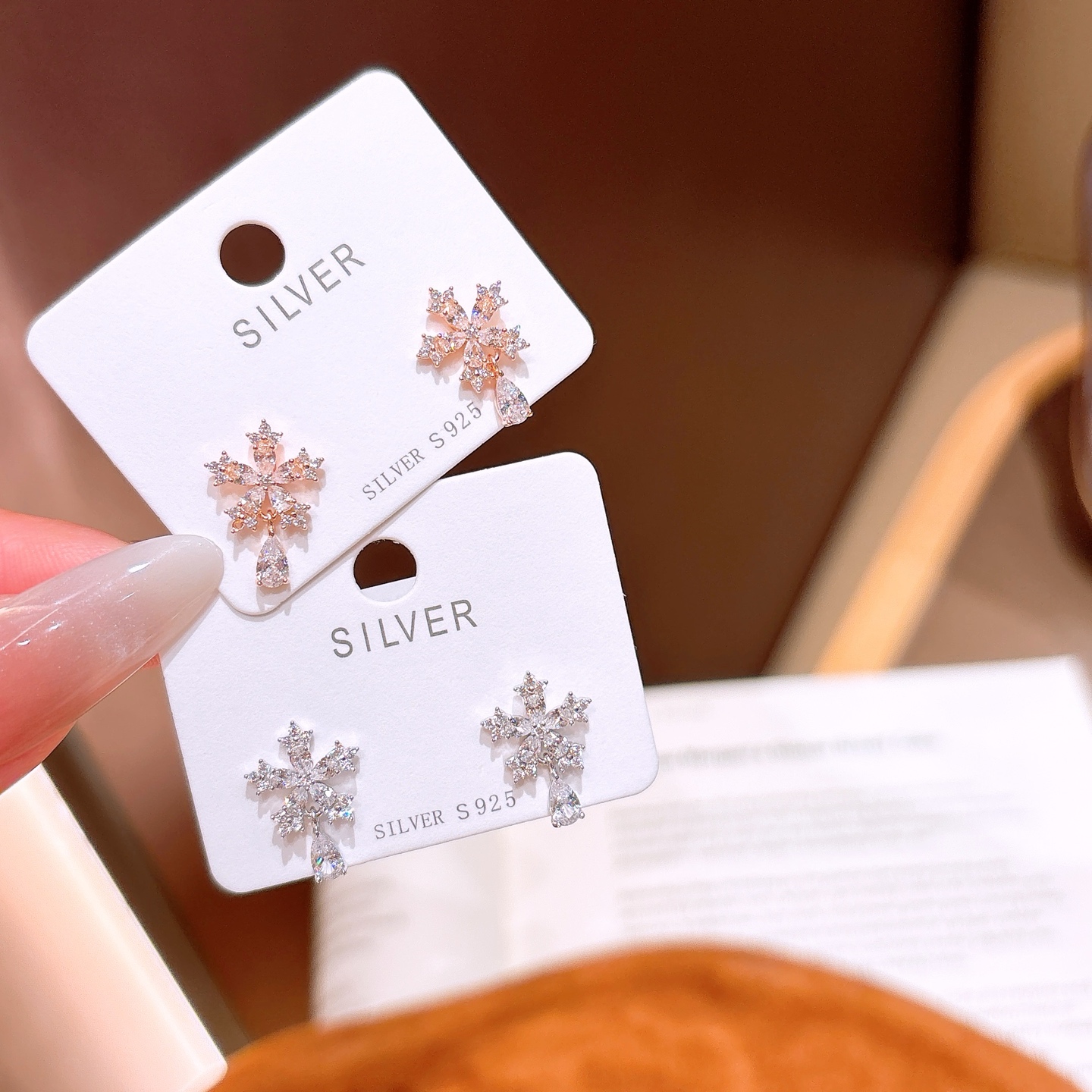 Solid Silver Earrings Fashion Teacher's Day Silver