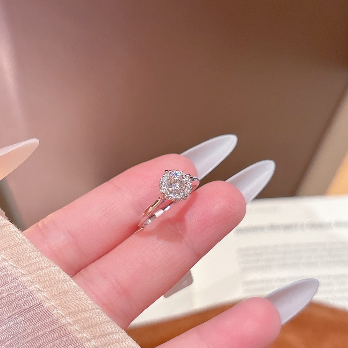 S925 Sterling Silver Moissanite Ring Sweet Date Night Silver