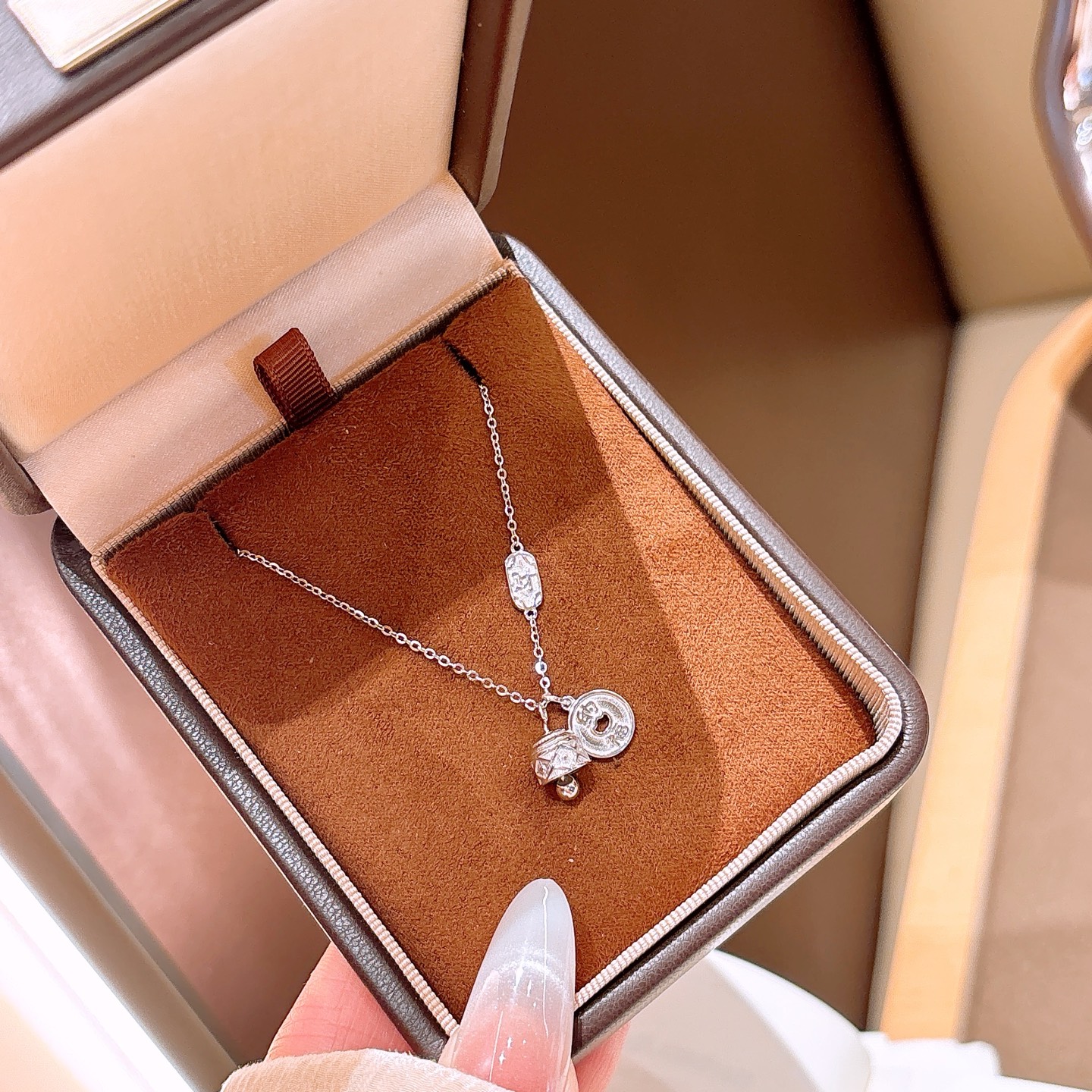 ロマンチック高品質シルバーネックレスゴールド 日常使い