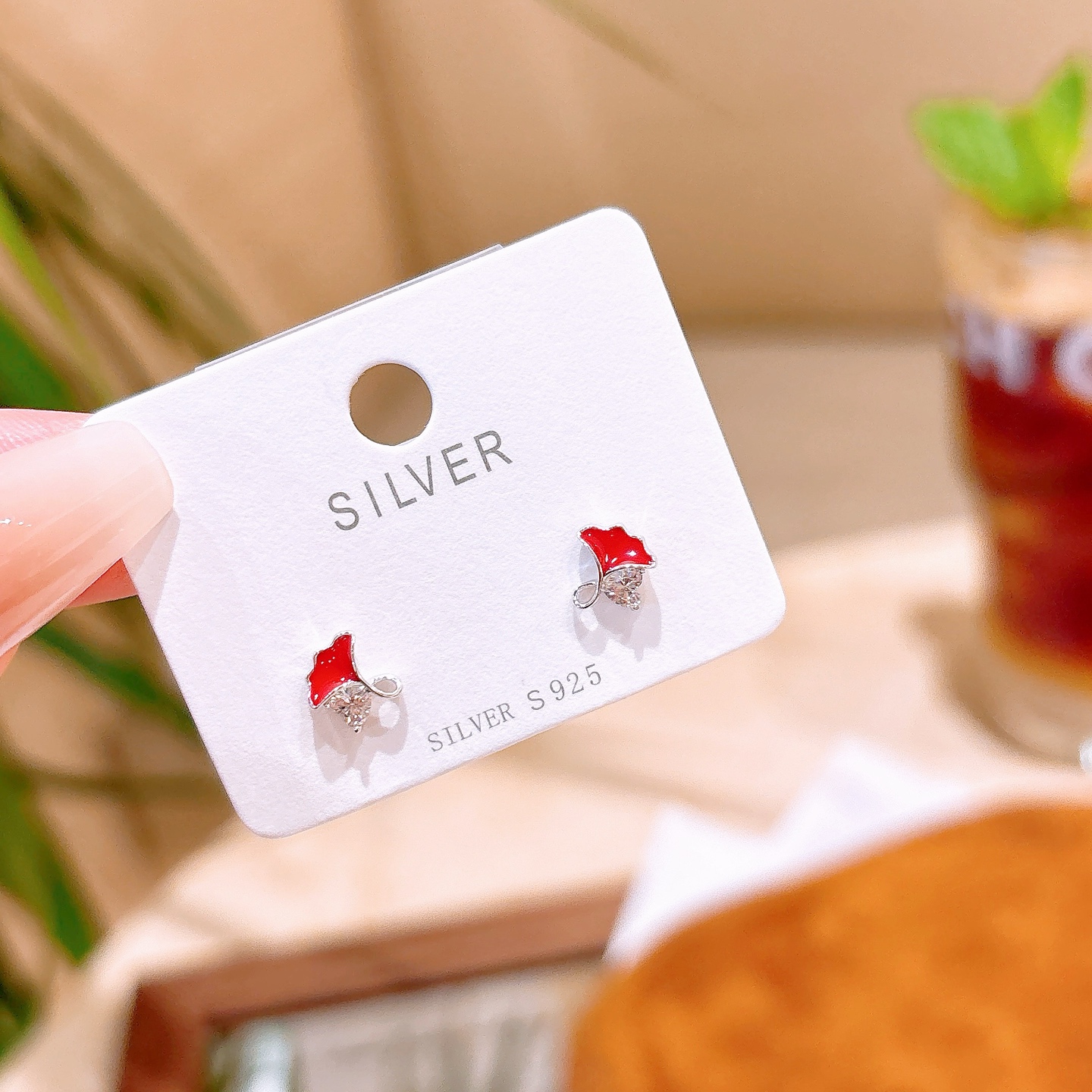 Hypoallergenic Silver Earrings Korean Style Spring Festival Silver