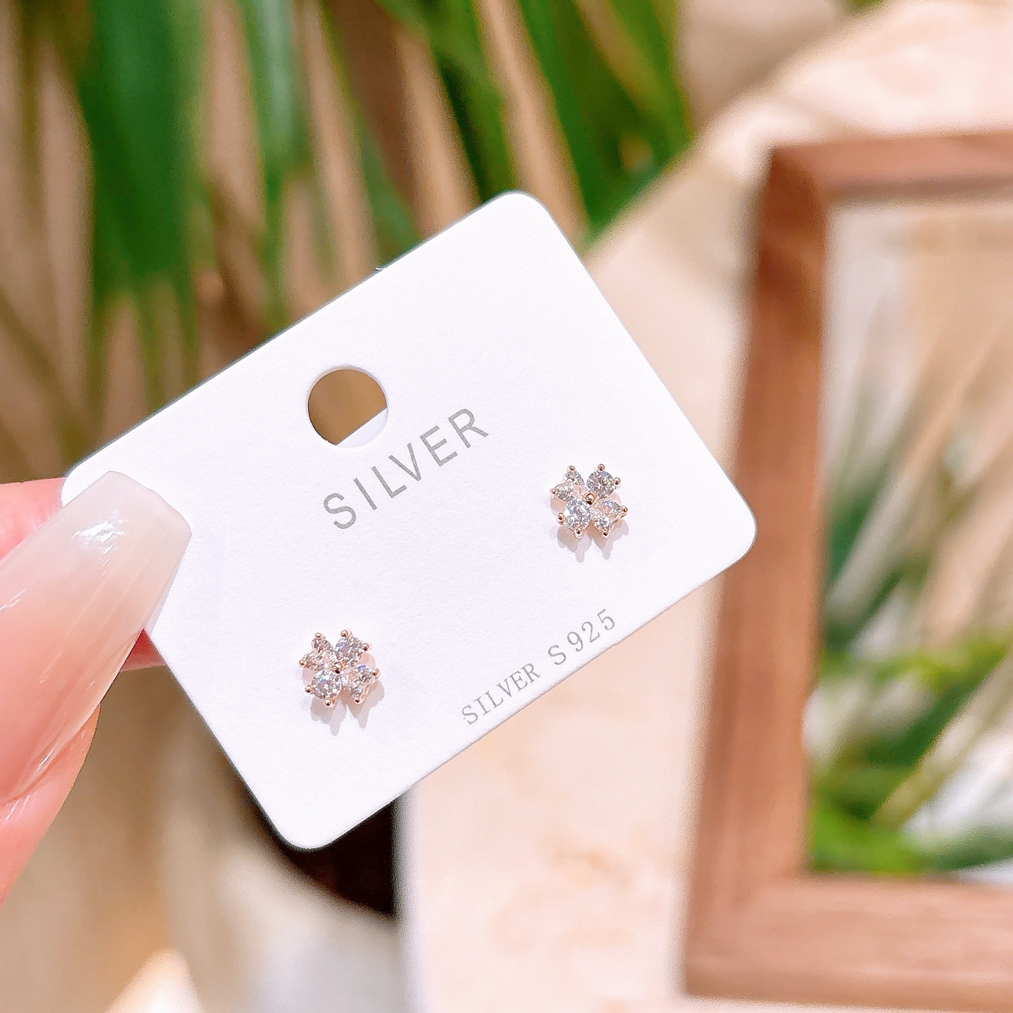 Solid Silver Earrings Sweet New Year Gold