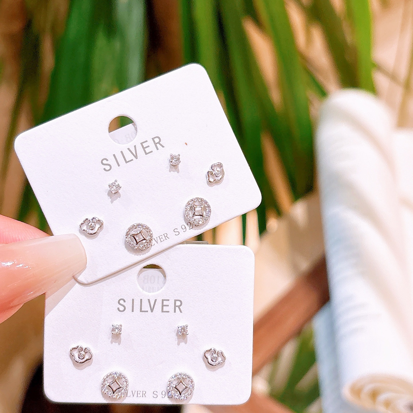 925 Silver Earrings Sweet Wedding Registration Gold