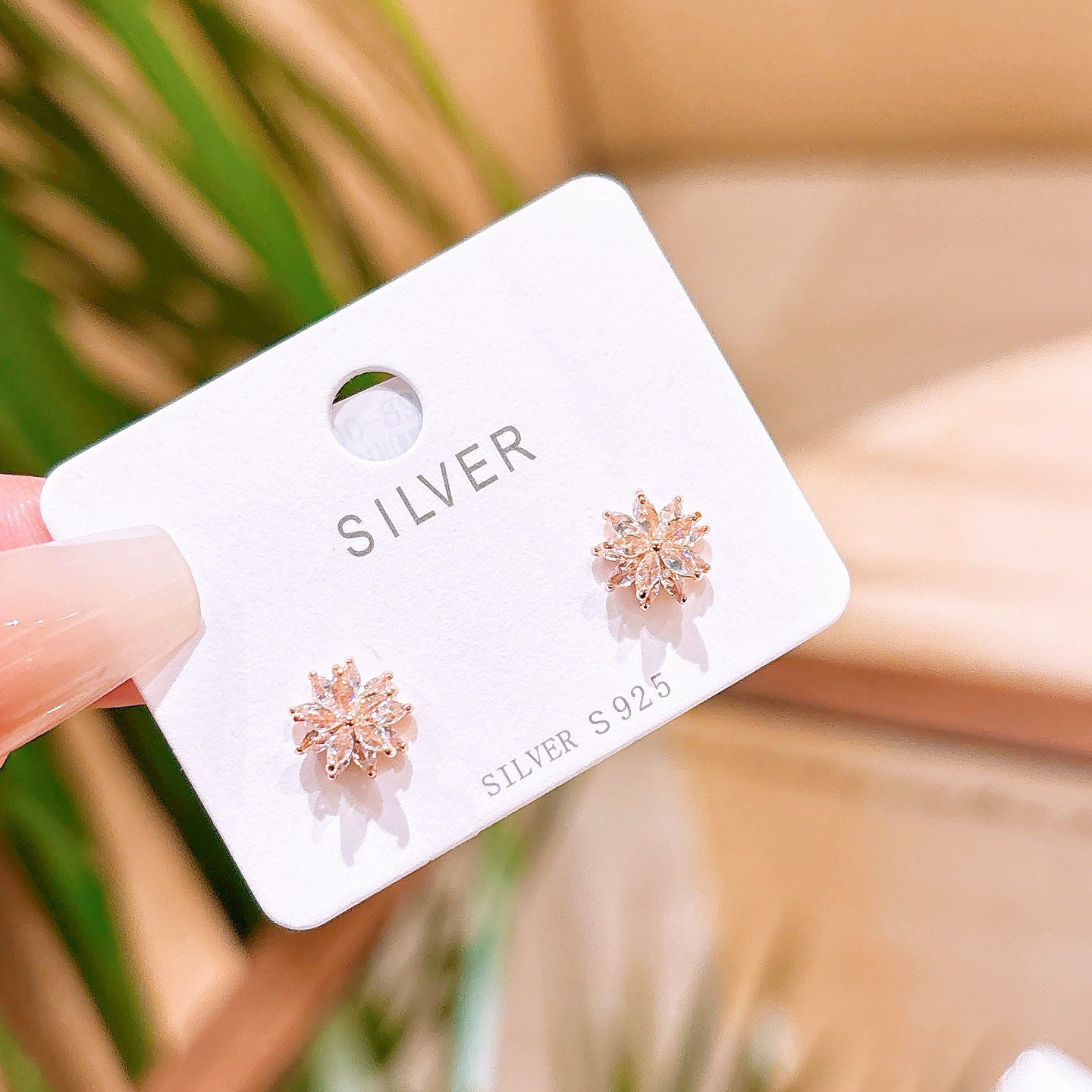 925 Silver Earrings Fashion Spring Festival Gold