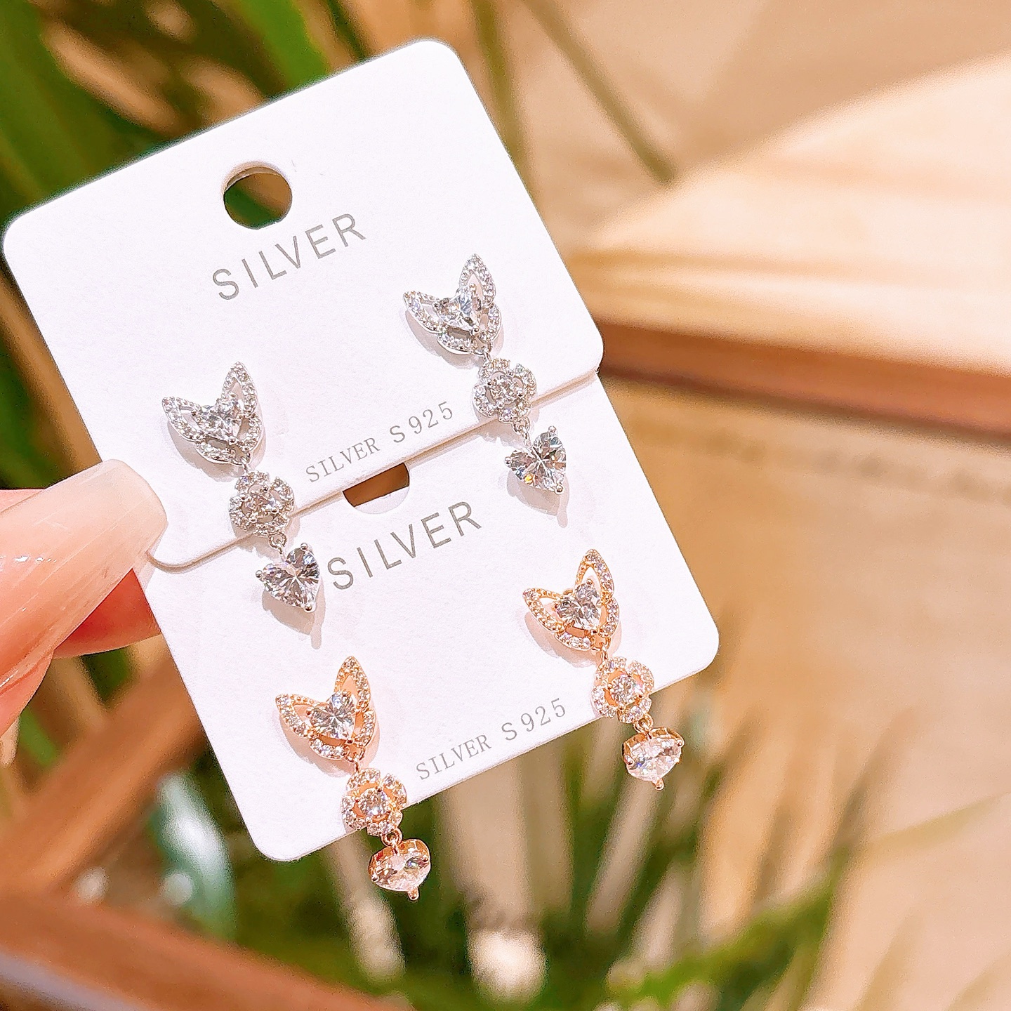 S925 Sterlingsilber Ohrringe Koreanischer Stil Verabredung Gold