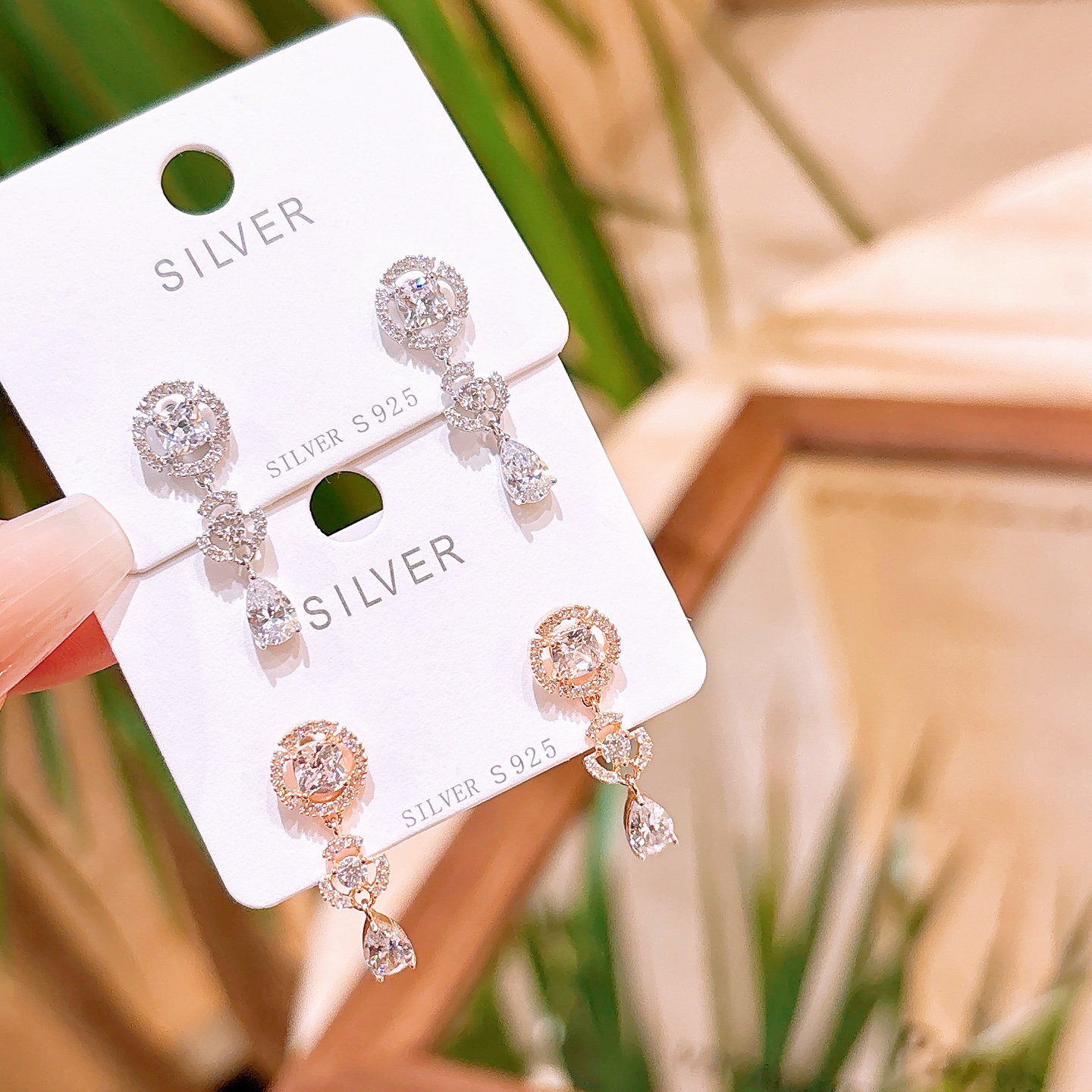 Nickelfreies Silber Ohrringe Instagram-Stil Hochzeitsgeschenk Gold