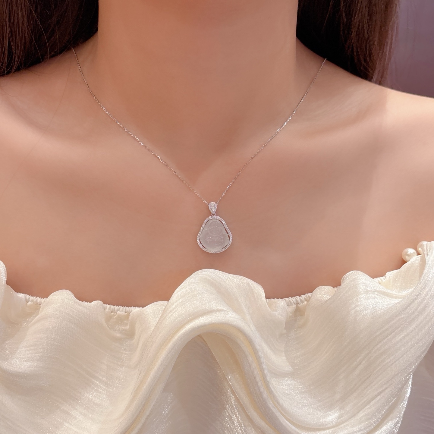 Solid Silver Necklace Light Luxury Father's Day Gold