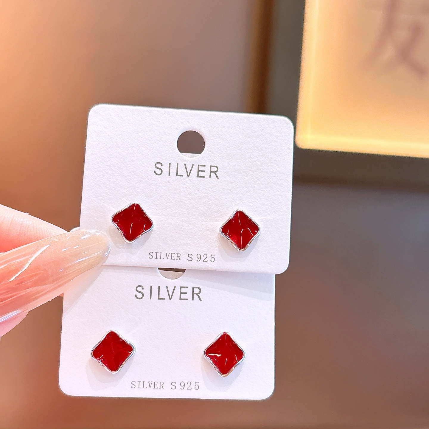 Feinsilber Ohrringe Koreanischer Stil Verlobung Gold