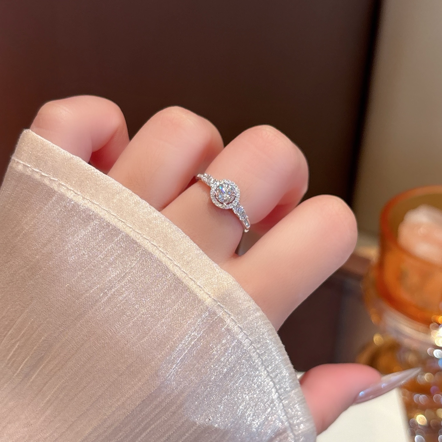 Fine Silver Moissanite Ring Chic Confession Gold