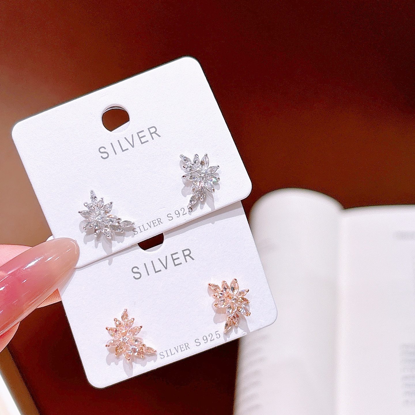 Solid Silver Earrings Unique Spring Festival Gold