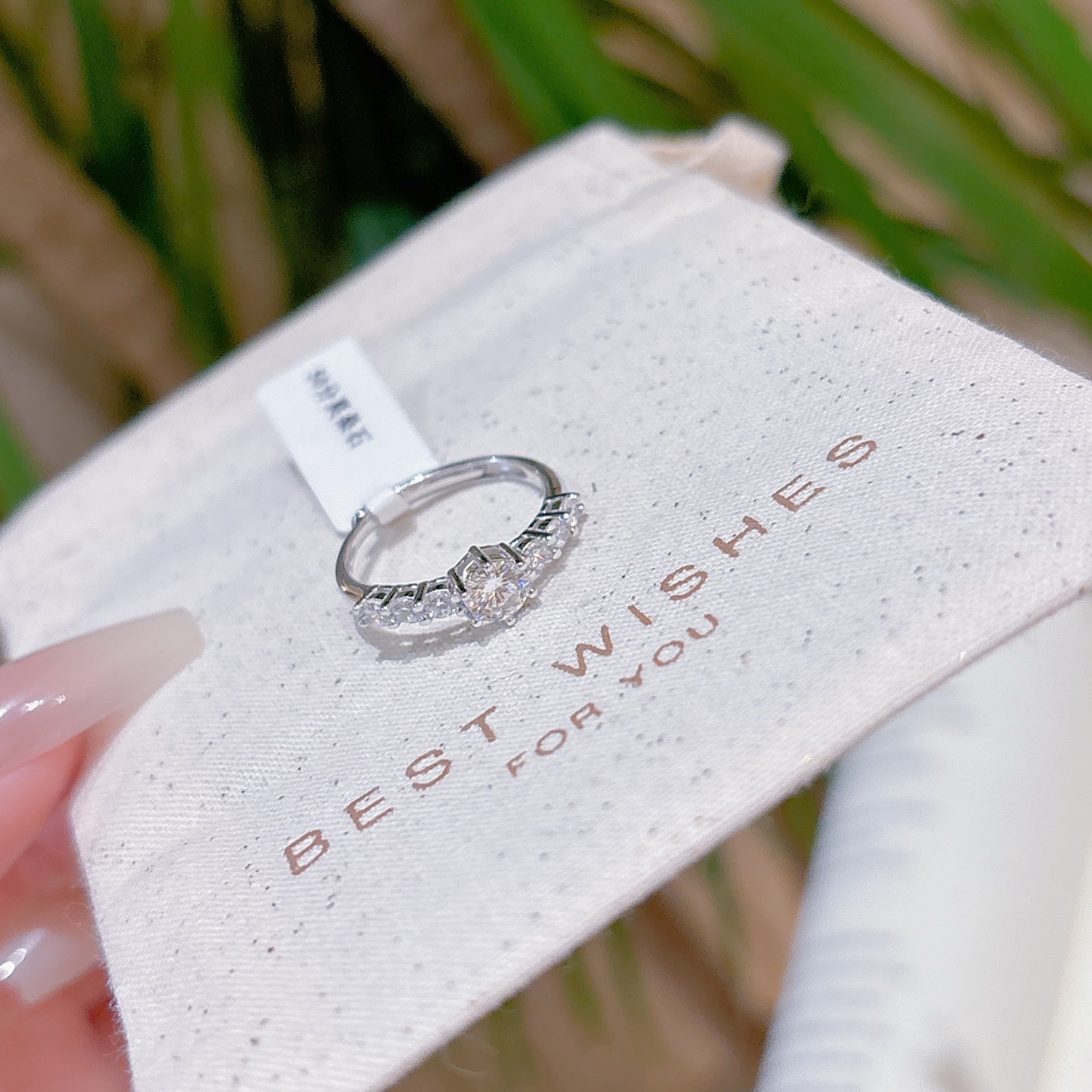 Low Allergy Silver Moissanite Ring Korean Style Wedding Favor Gold