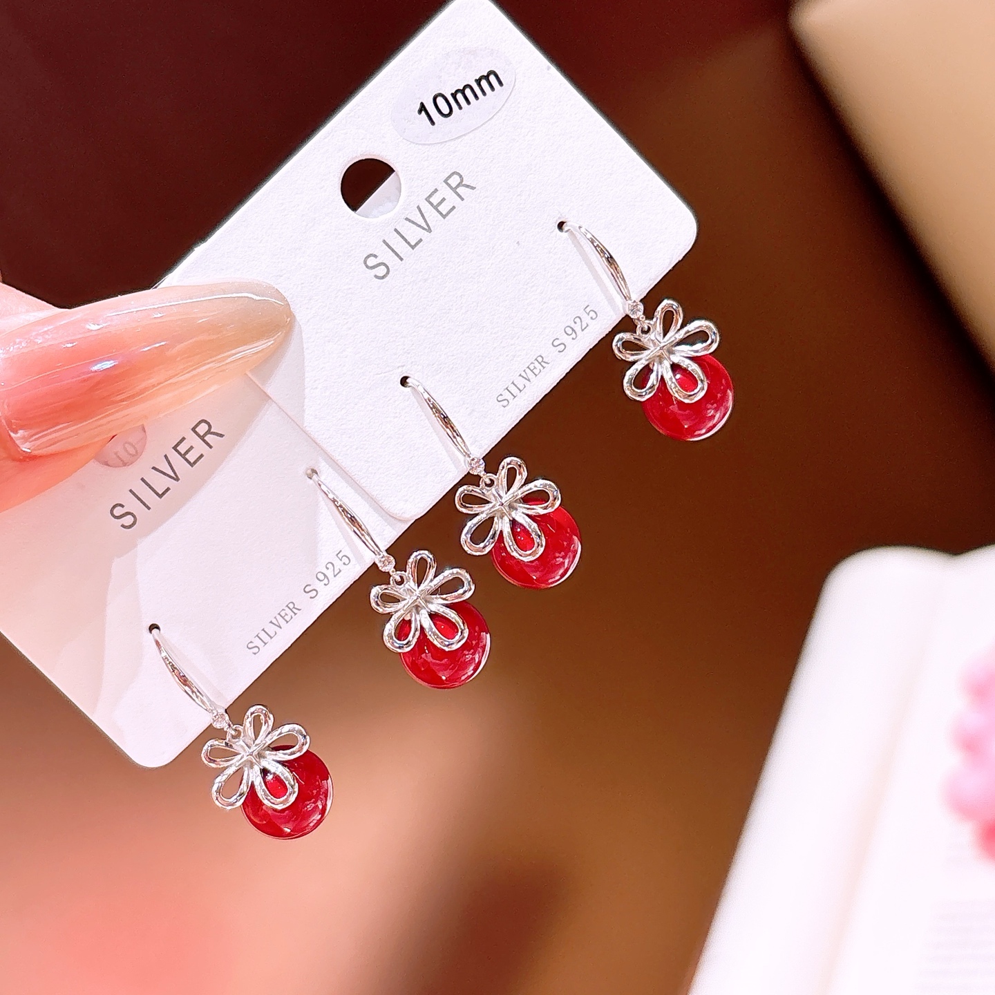 アーティスティックファインシルバードロップ＆スレッドイヤリングゴールド 年次パーティー