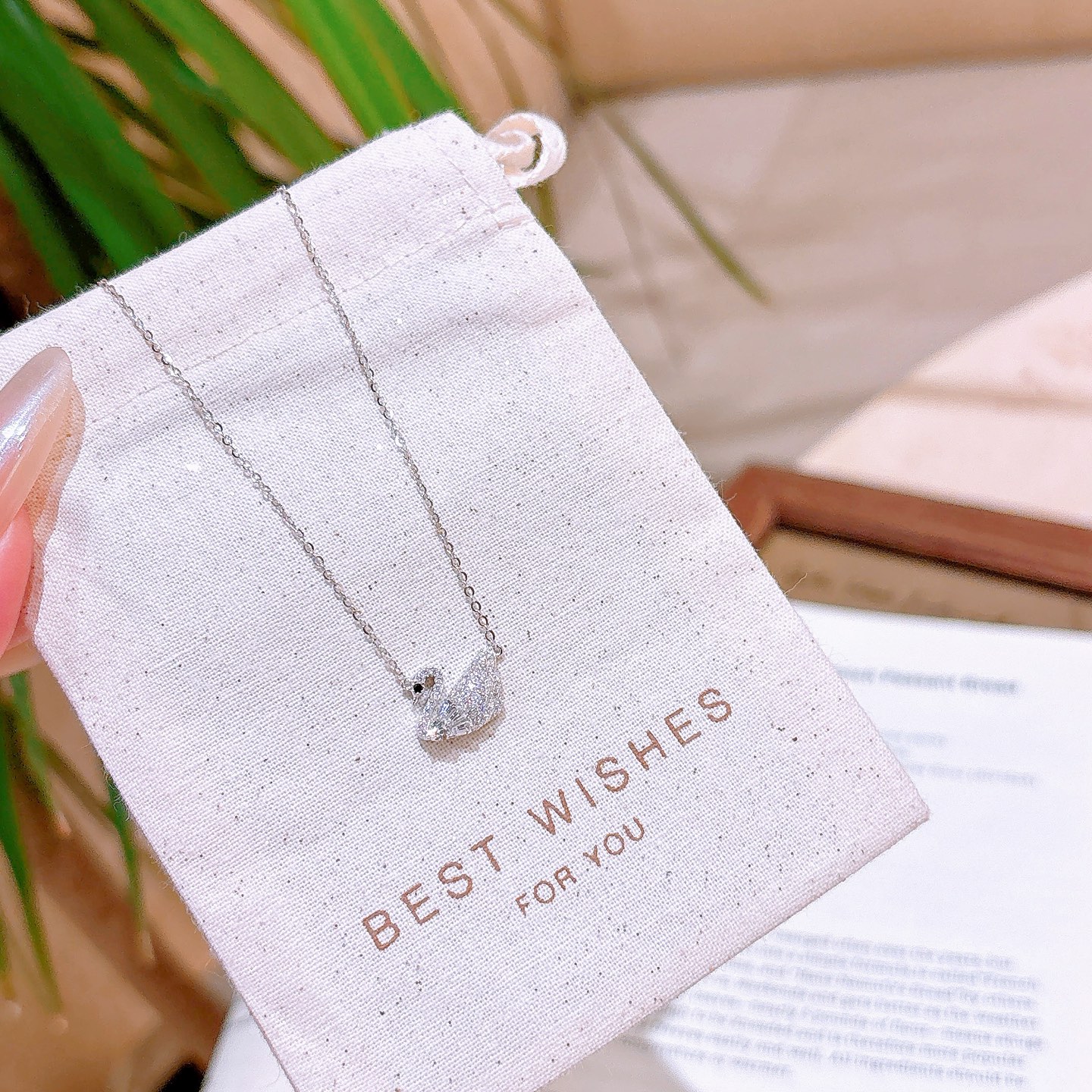 Allergiearmes Silber Moissanit Kette Intellektuell Reise Gold