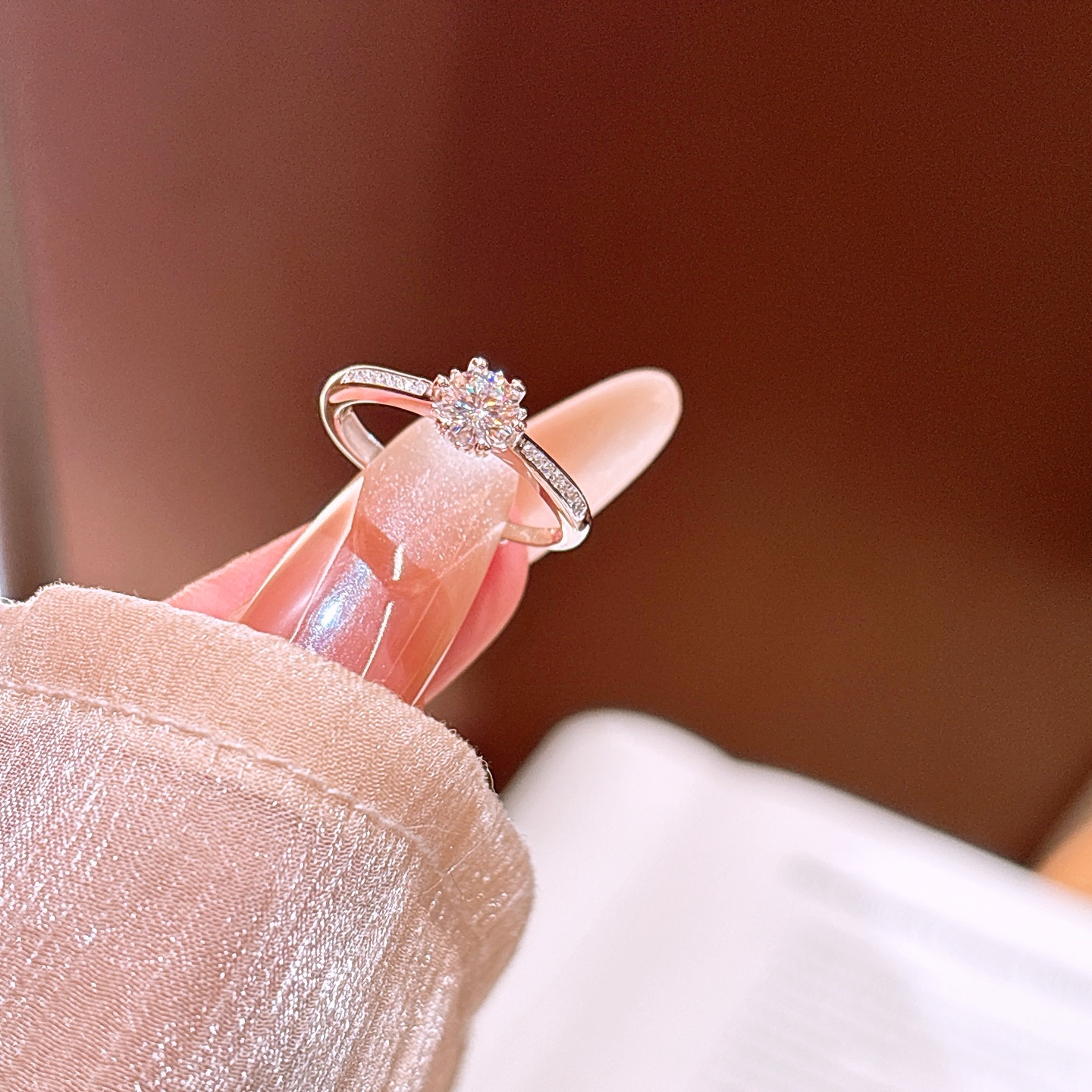 Feinsilber Moissanit Ring Minimalistisch Weihnachten Silber