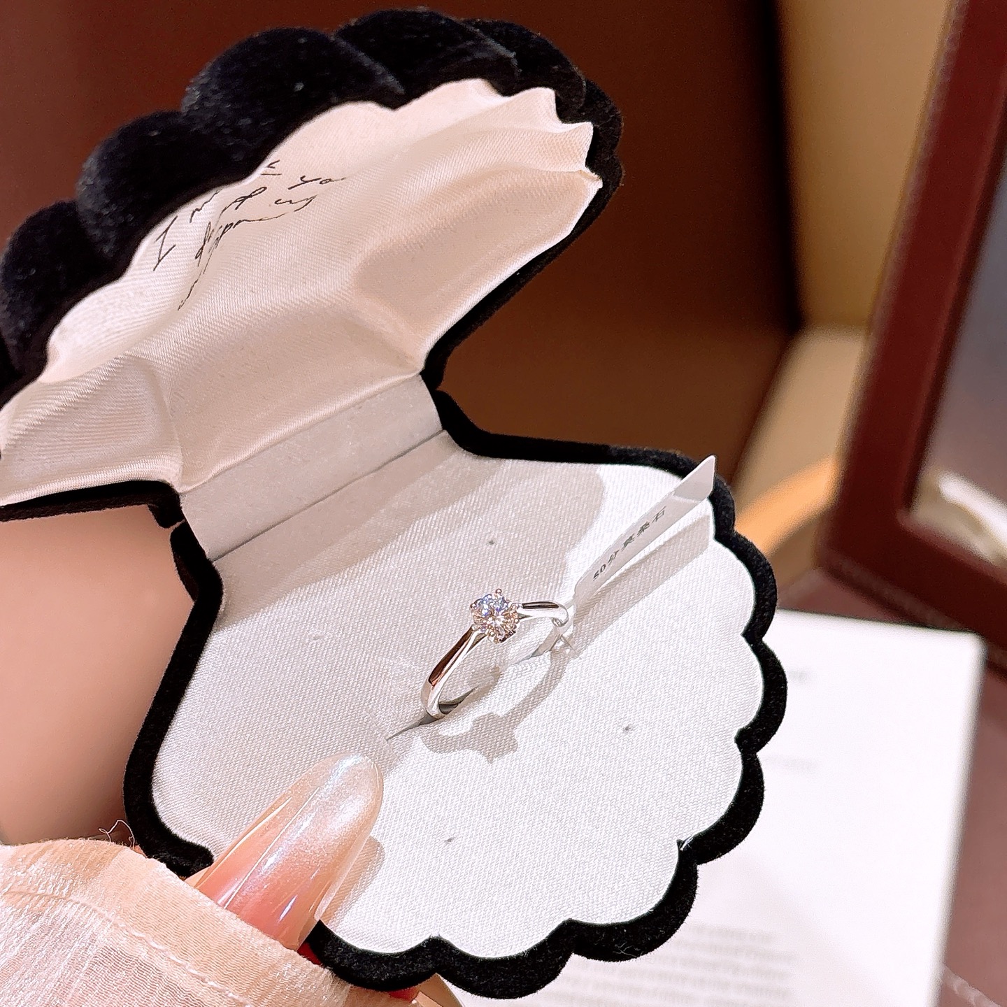 Feinsilber Moissanit Ring Französisch Geschenk für sie Silber