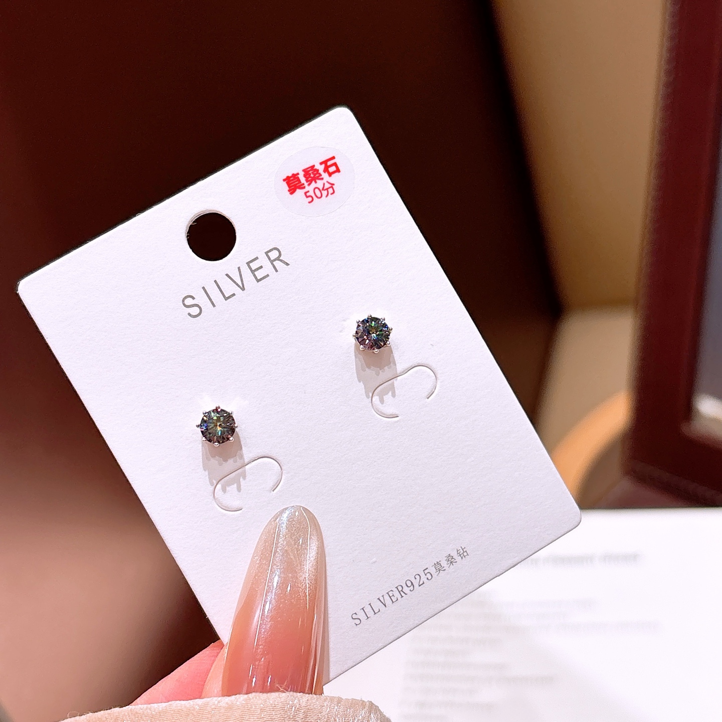 925 Silver Moissanite Studs Pure New Year Gold