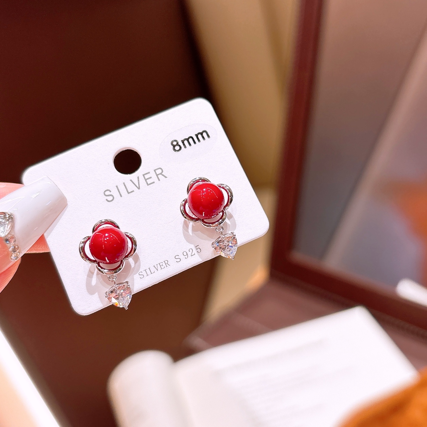 S925 Sterling Silver Earrings Pure Office Gold