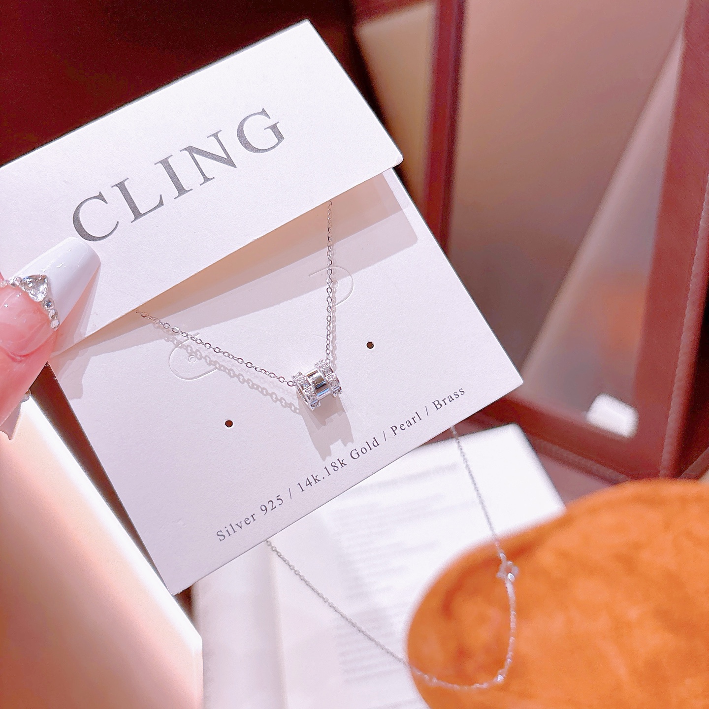 Nickel Free Silver Moissanite Necklace Cute Annual Party Gold