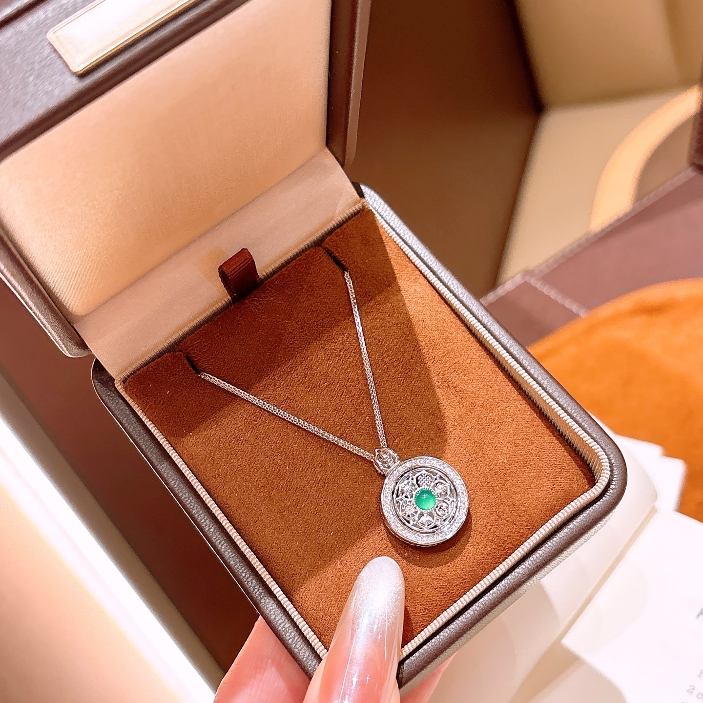 Massivsilber Kette Lebendig Reise Gold