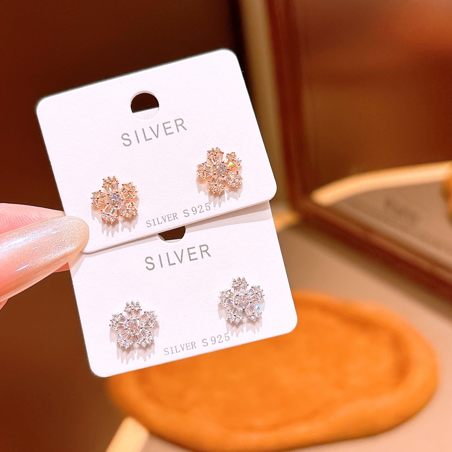 Hypoallergenic Silver Earrings Light Luxury Birthday Silver