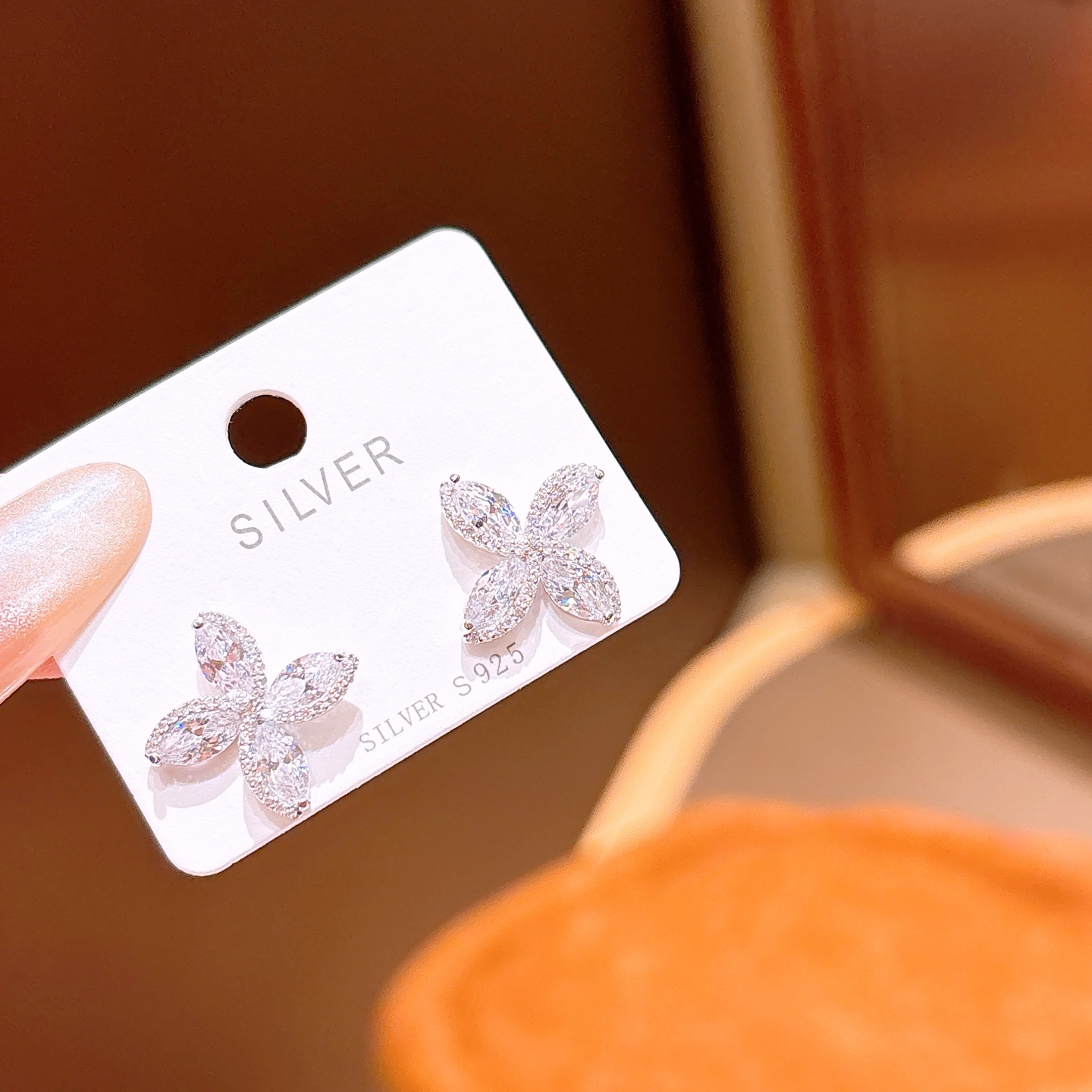 High Polish Silver Earrings Light Luxury Annual Party Silver