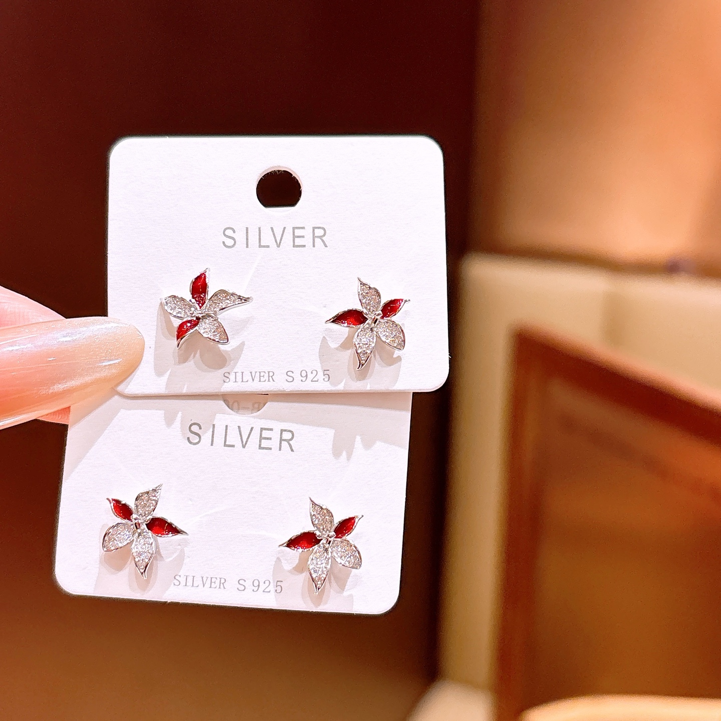 S925 Sterling Silver Earrings Romantic Father's Day Gold