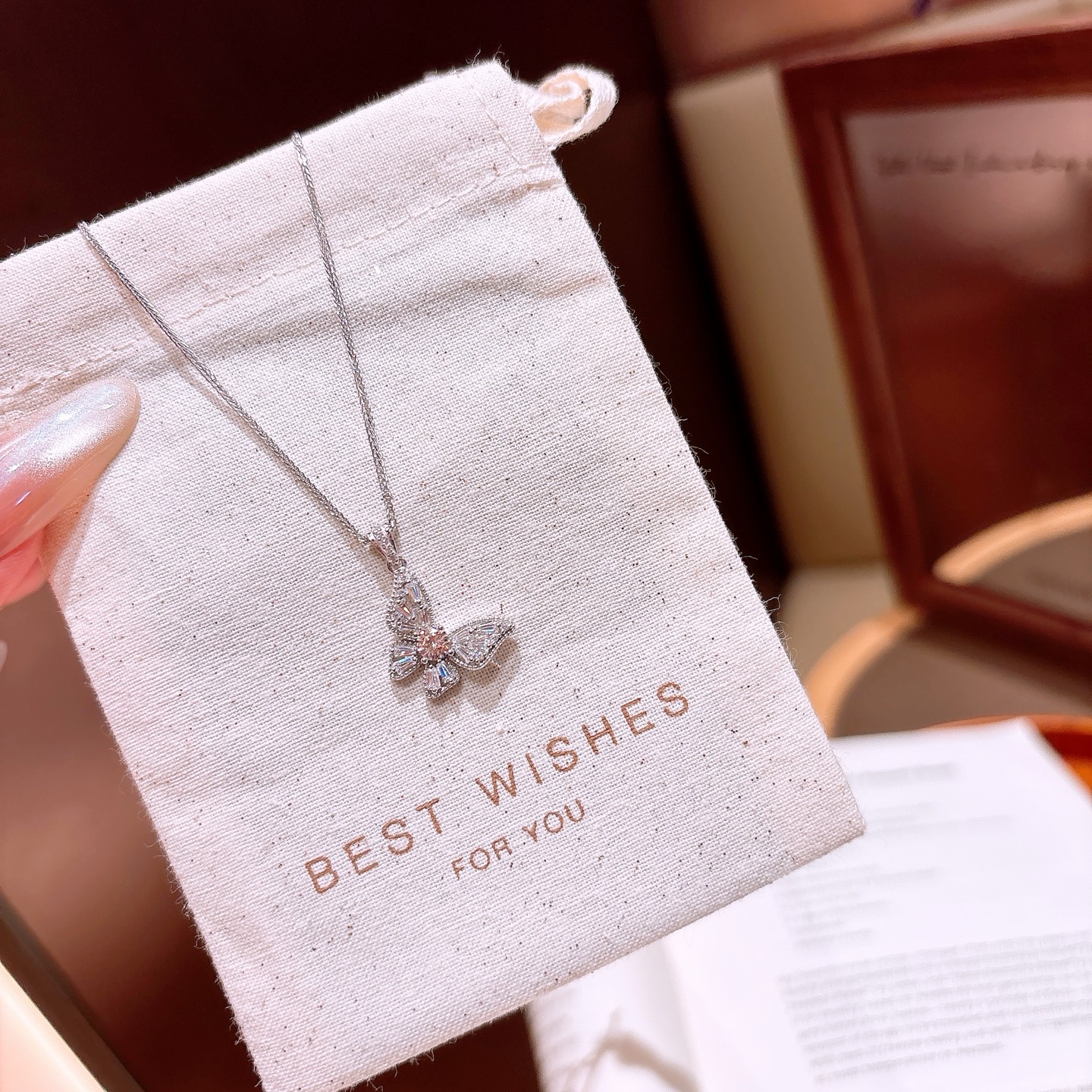 Solid Silver Moissanite Necklace Fashion Wedding Favor Gold