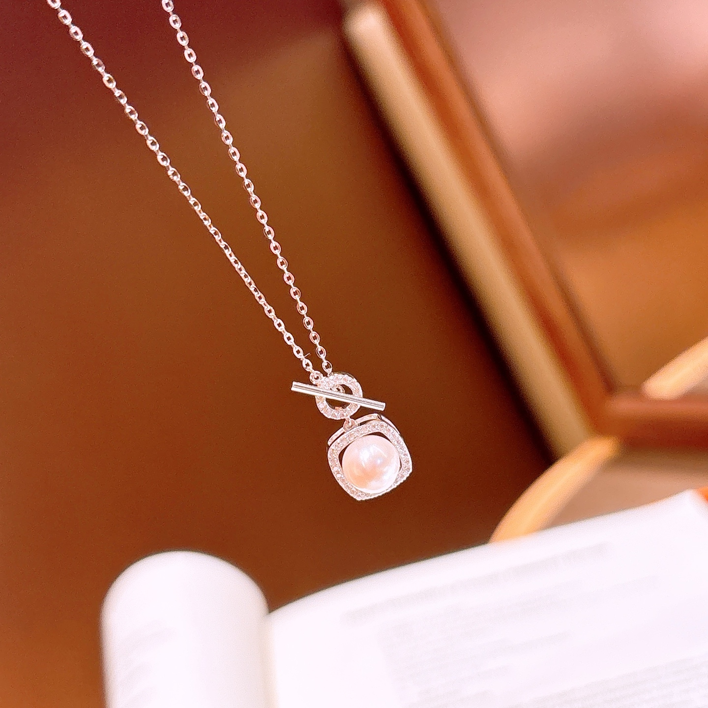 Hypoallergenes Silber Moissanit Kette Zart Verlobung Gold