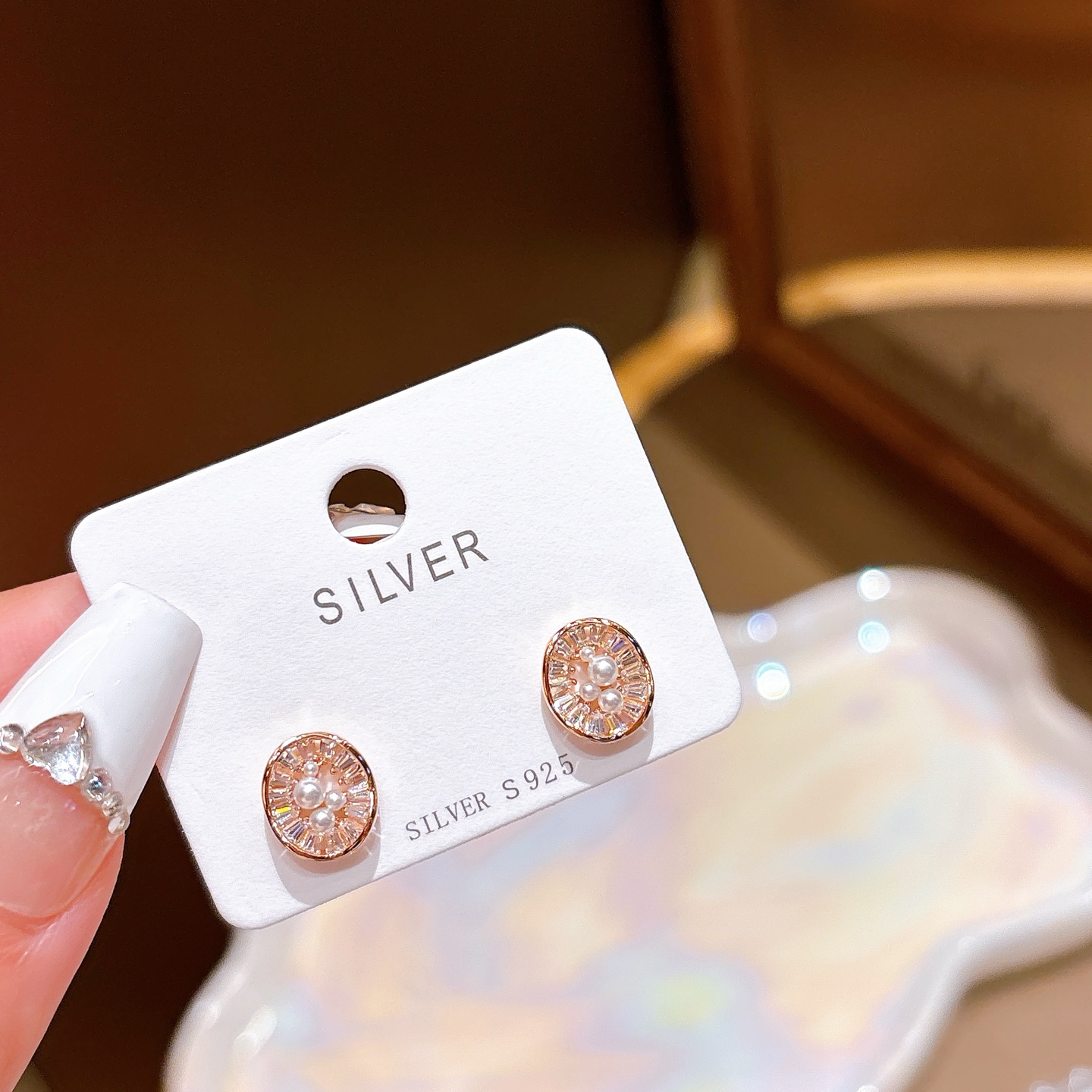 ユニーク純銀イヤリングゴールド 旅行