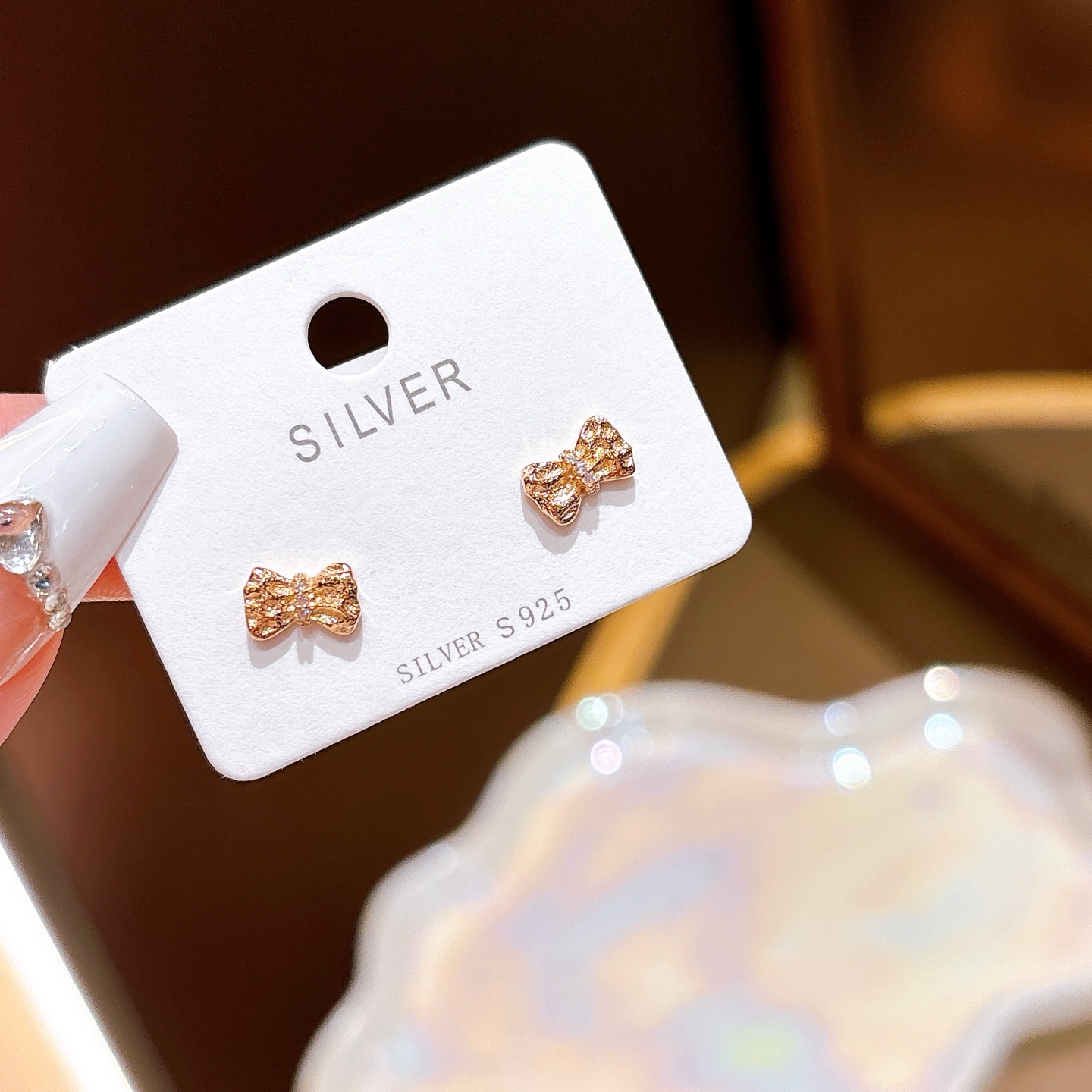 高級感高品質シルバーイヤリングゴールド 誕生日