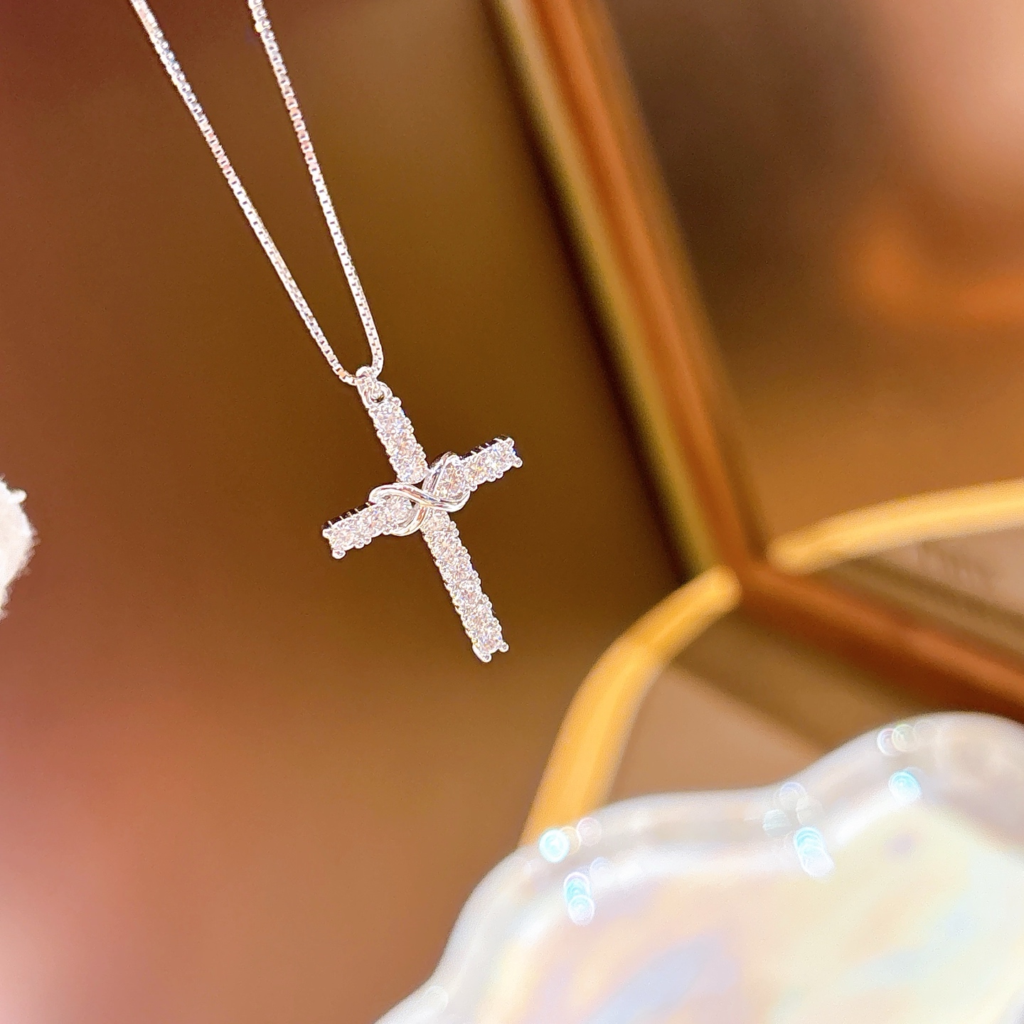 S925 Sterling Silver Moissanite Necklace Playful Everyday Wear Gold