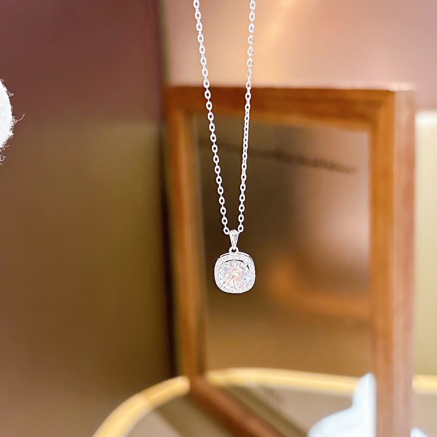 Low Allergy Silver Moissanite Necklace Ins Style Mother's Day Gold