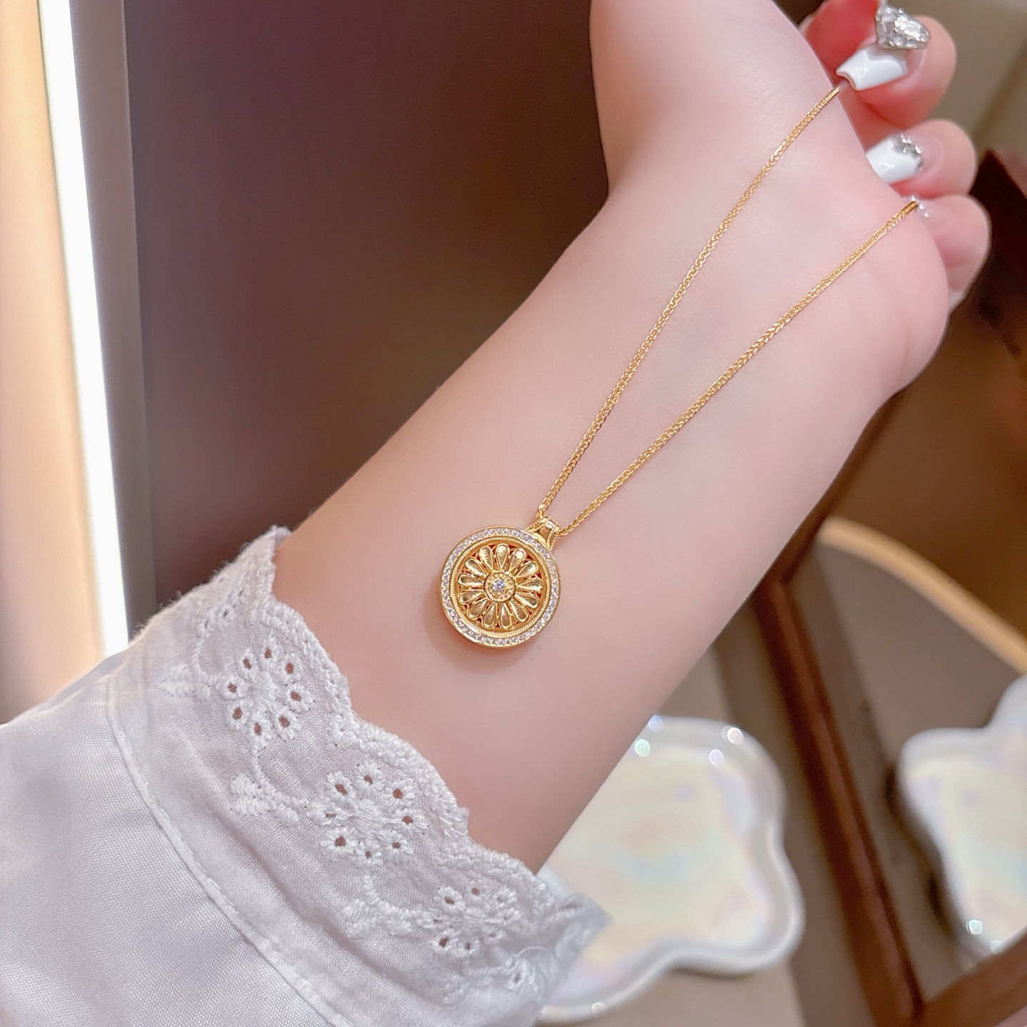 ユニークS925スターリングシルバーネックレスシルバー 年次パーティー