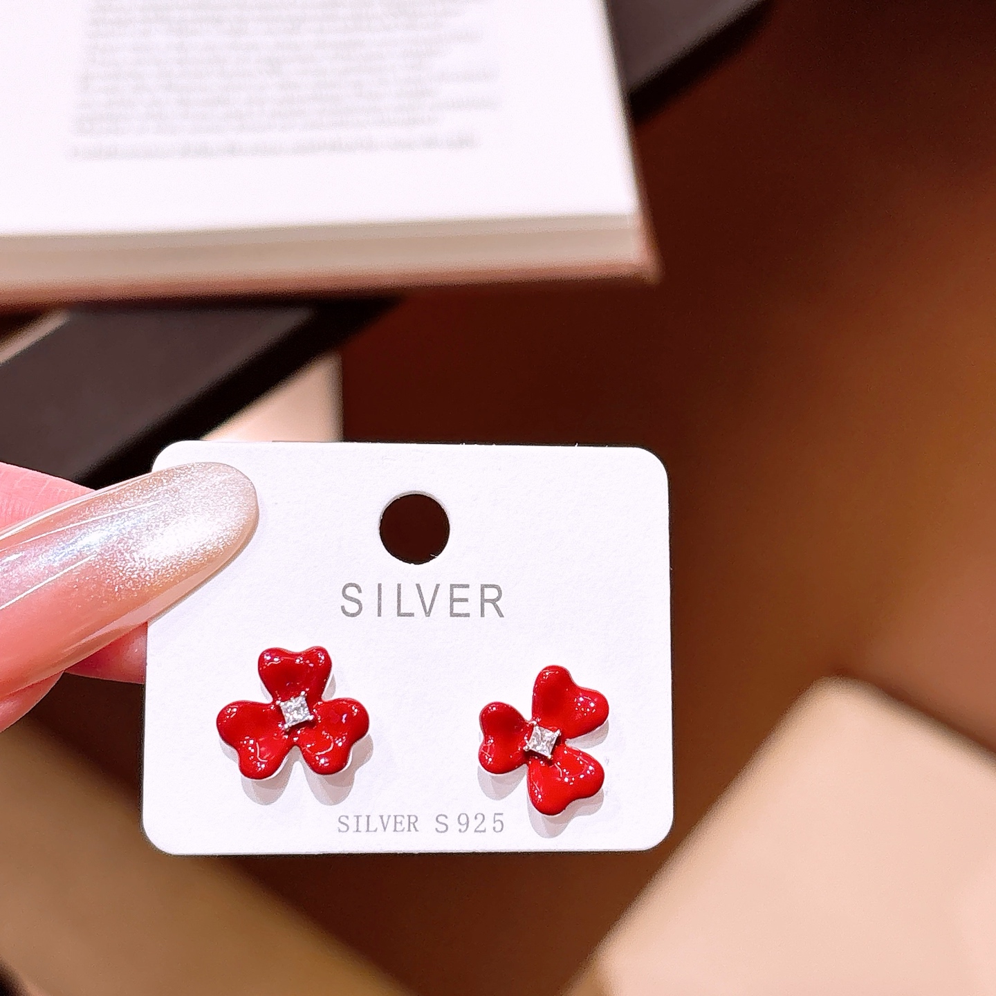 High Polish Silver Earrings Forest Father's Day Silver