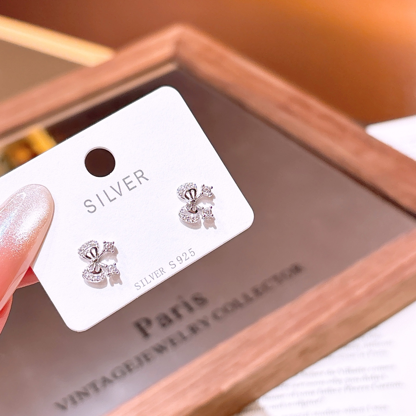 インスタ風純銀イヤリングゴールド 晩餐会