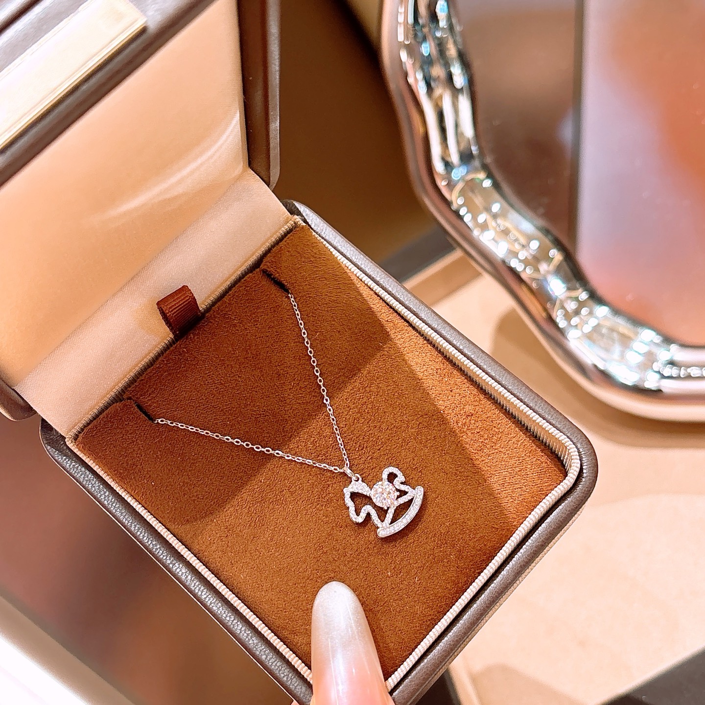 Low Allergy Silver Moissanite Necklace Ins Style Bestie Gift Silver