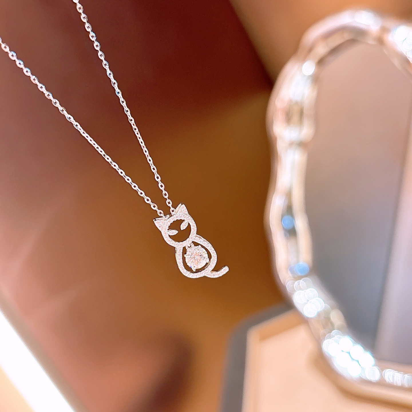 925 Silver Moissanite Necklace Premium Christmas Gold