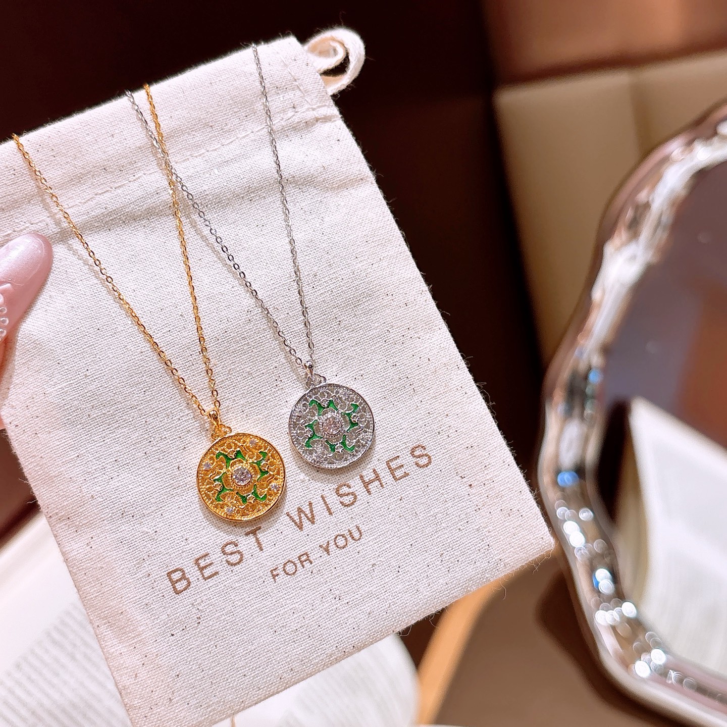 Low Allergy Silver Necklace Korean Style Wedding Registration Silver