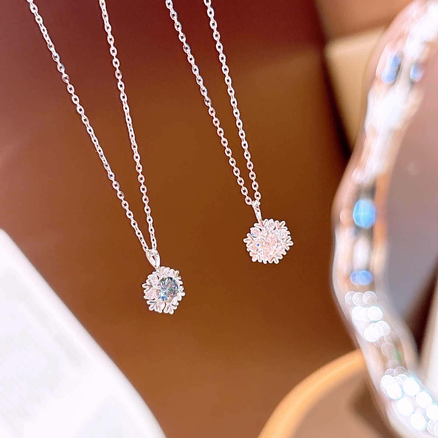 Low Allergy Silver Moissanite Necklace Sweet Wedding Registration Gold