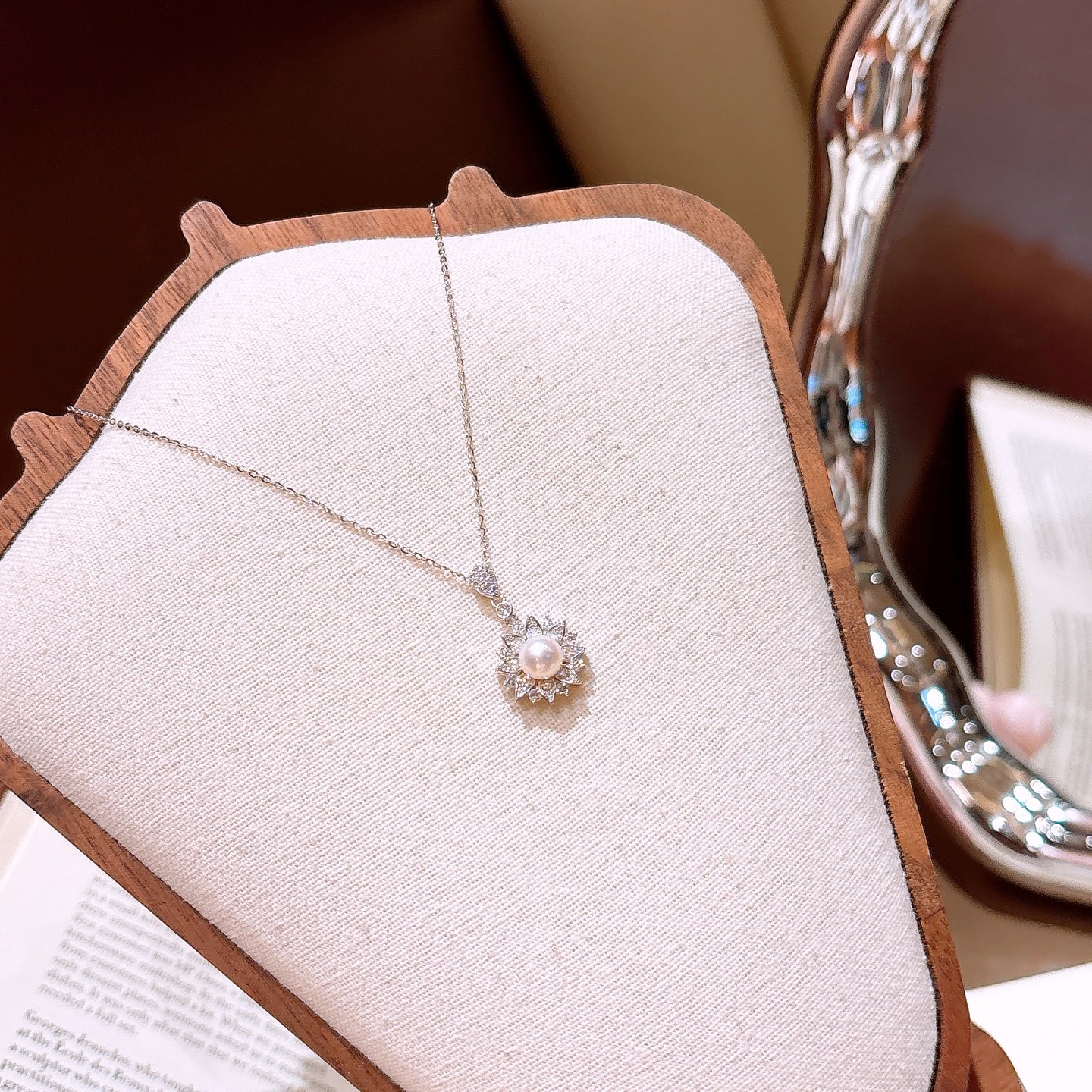 Fine Silver Moissanite Necklace Delicate Anniversary Silver