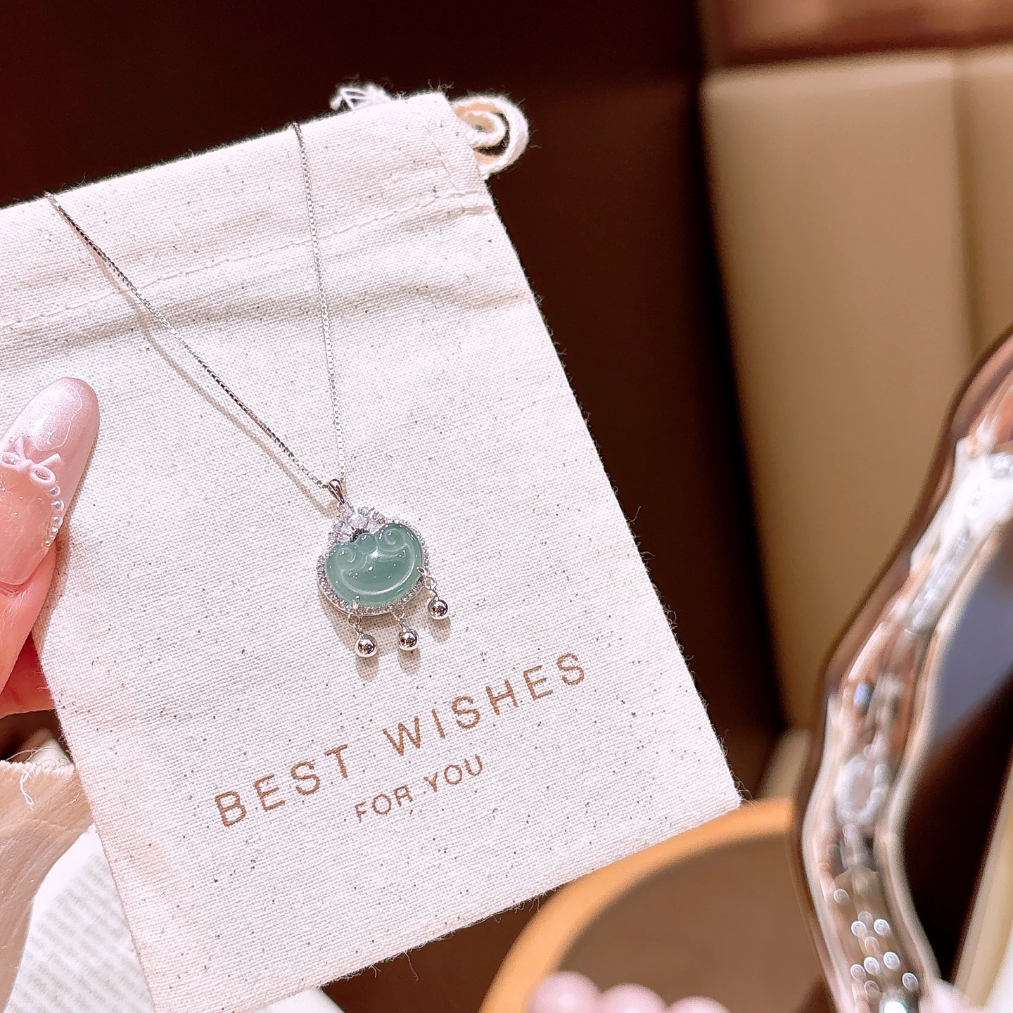 Hypoallergenic Silver Jadeite Necklace Minimalist Confession Silver